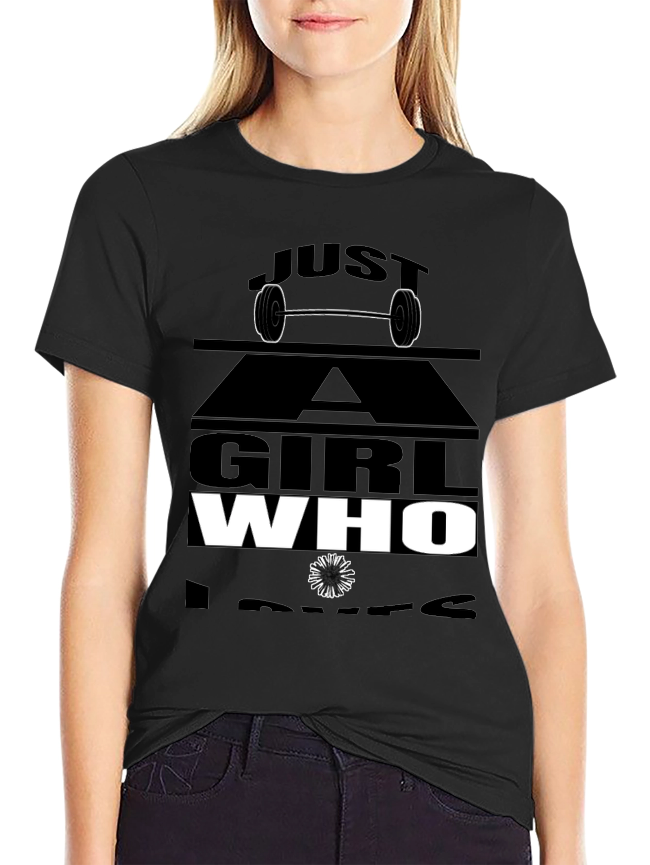 Girl Who Lifts Black Graphic T-Shirt