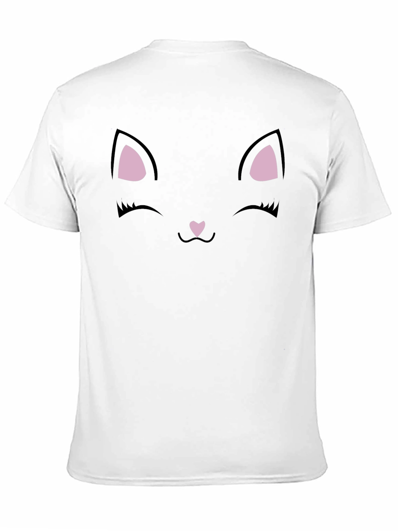 Cute Black Cat Face Graphic T-Shirt