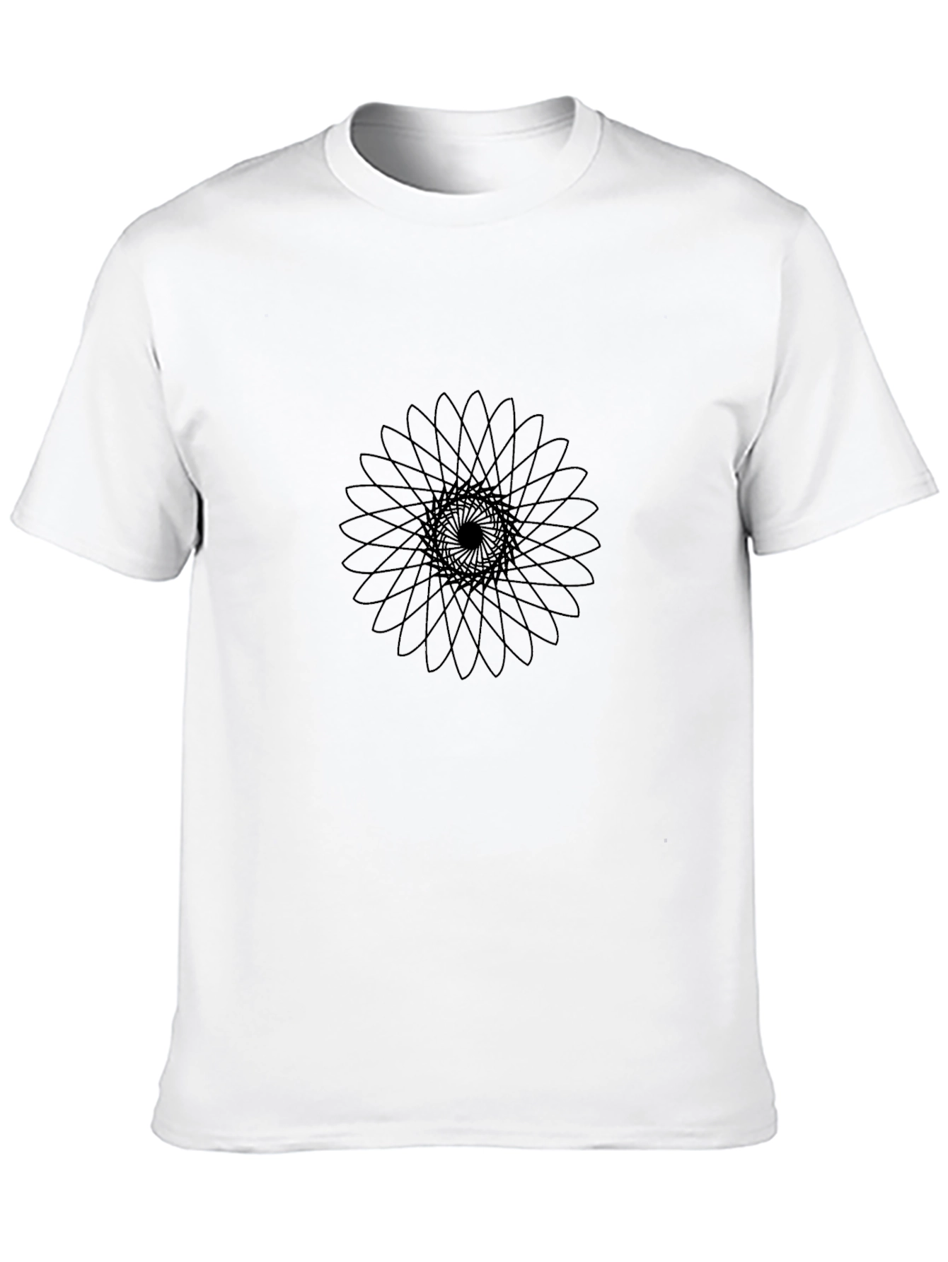 Geometric Mandala Print Black T-Shirt