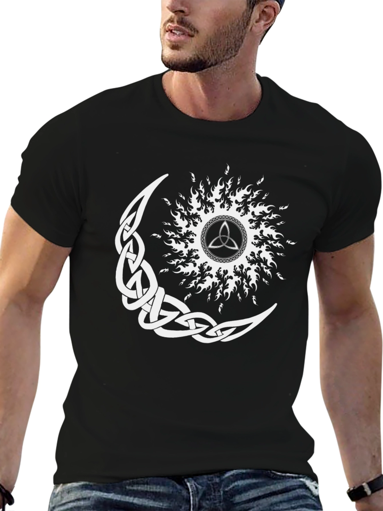 Celtic Knot Moon & Sun Graphic T-Shirt