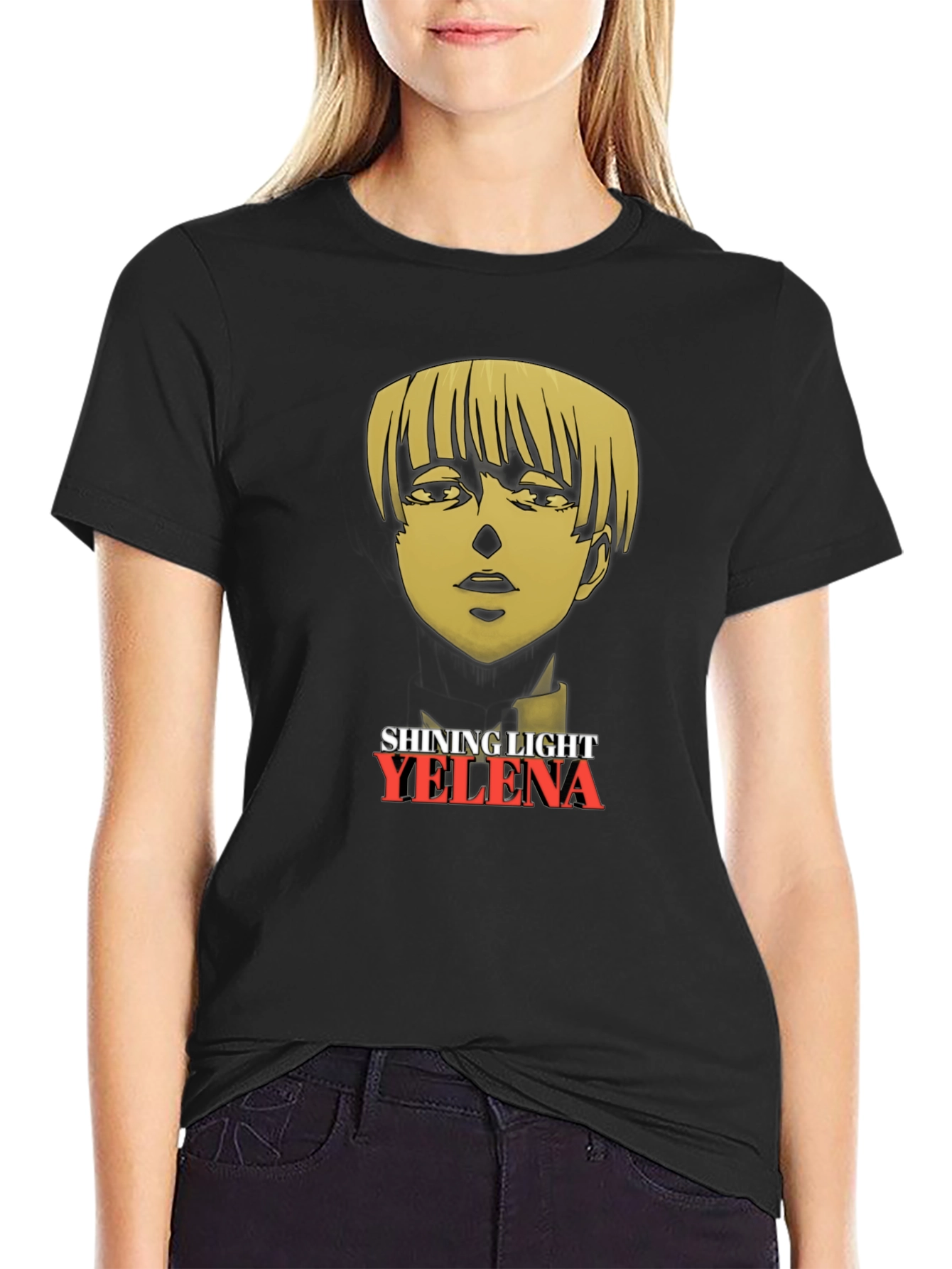 Yelena Attack on Titan Shining Light Black T-Shirt