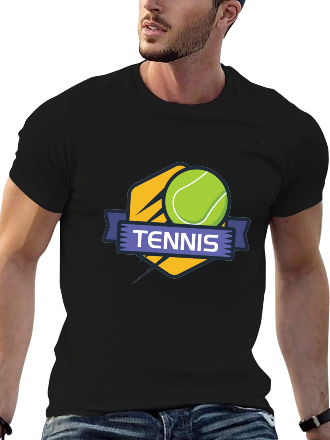 Tennis Graphic T-Shirt - Black Casual Wear