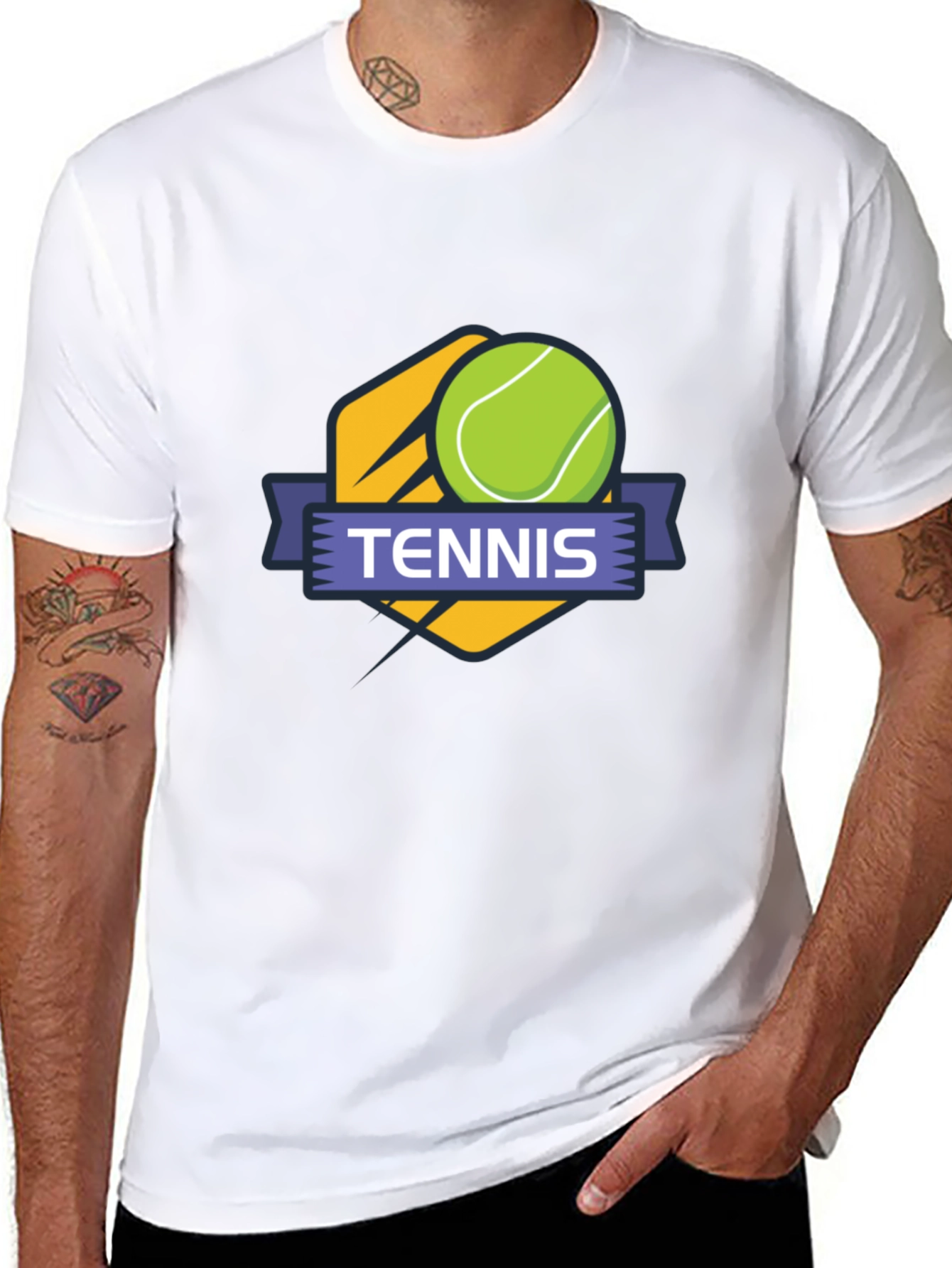 Tennis Graphic T-Shirt - Black Casual Wear