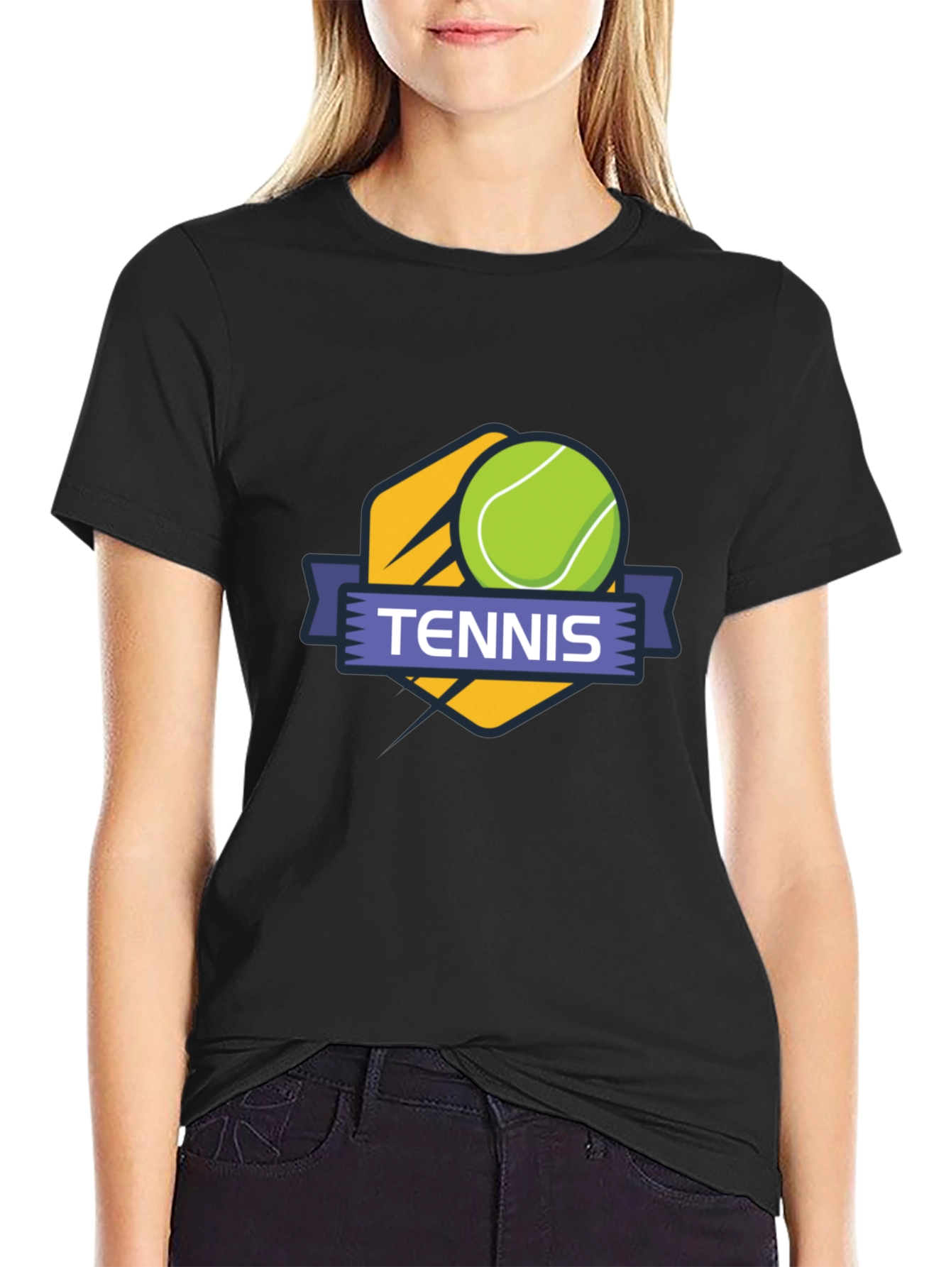 Tennis Graphic T-Shirt - Black Casual Wear