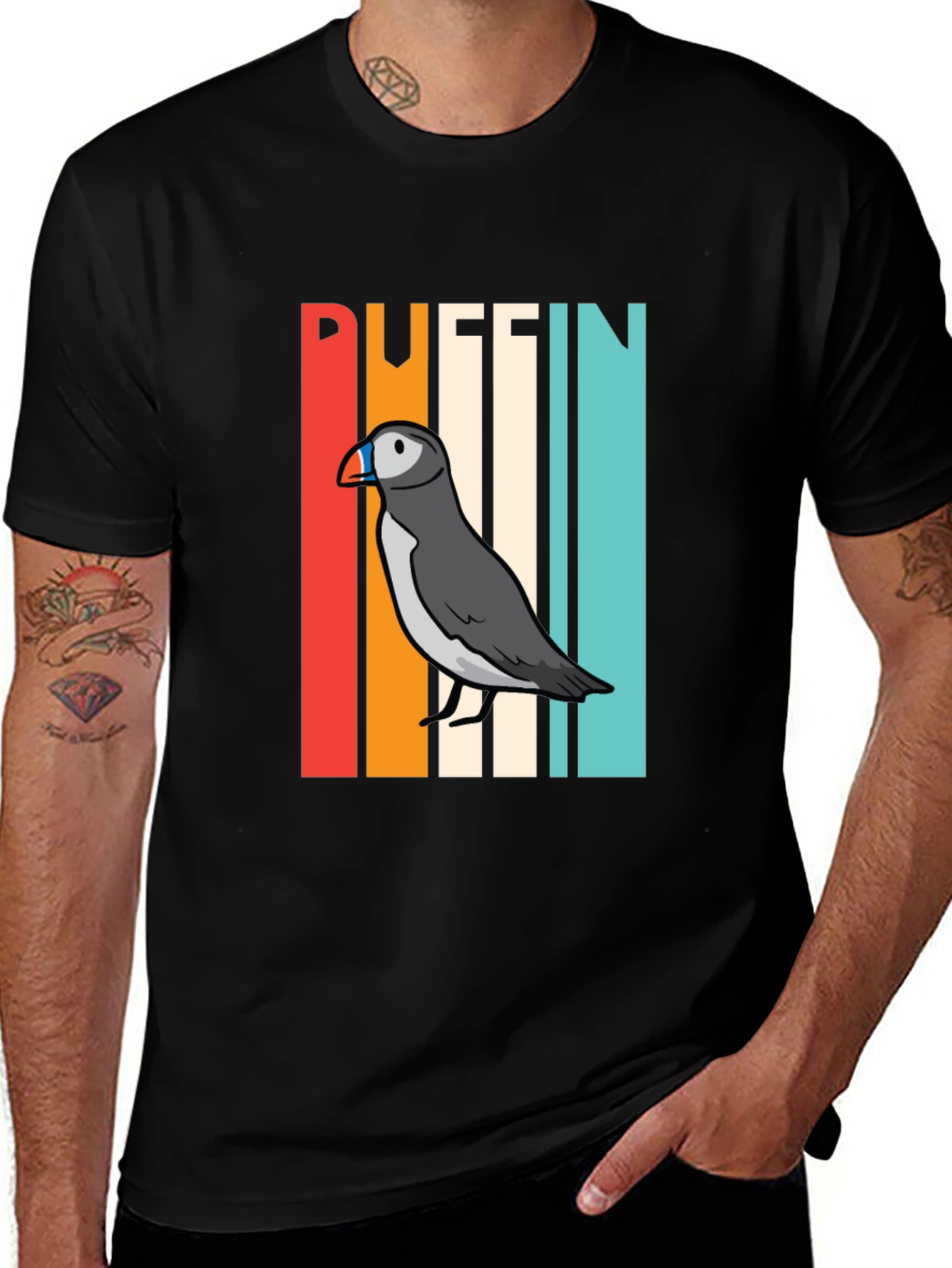 Retro Puffin Bird Graphic T-Shirt