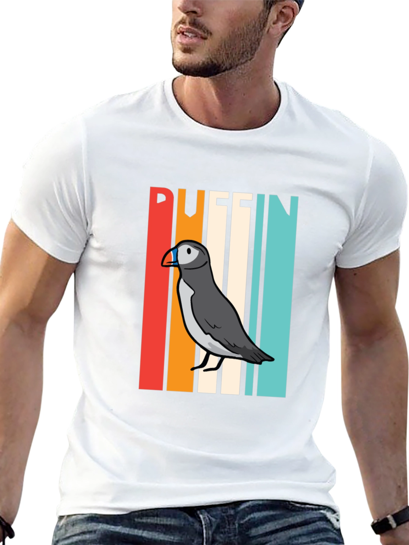 Retro Puffin Bird Graphic T-Shirt