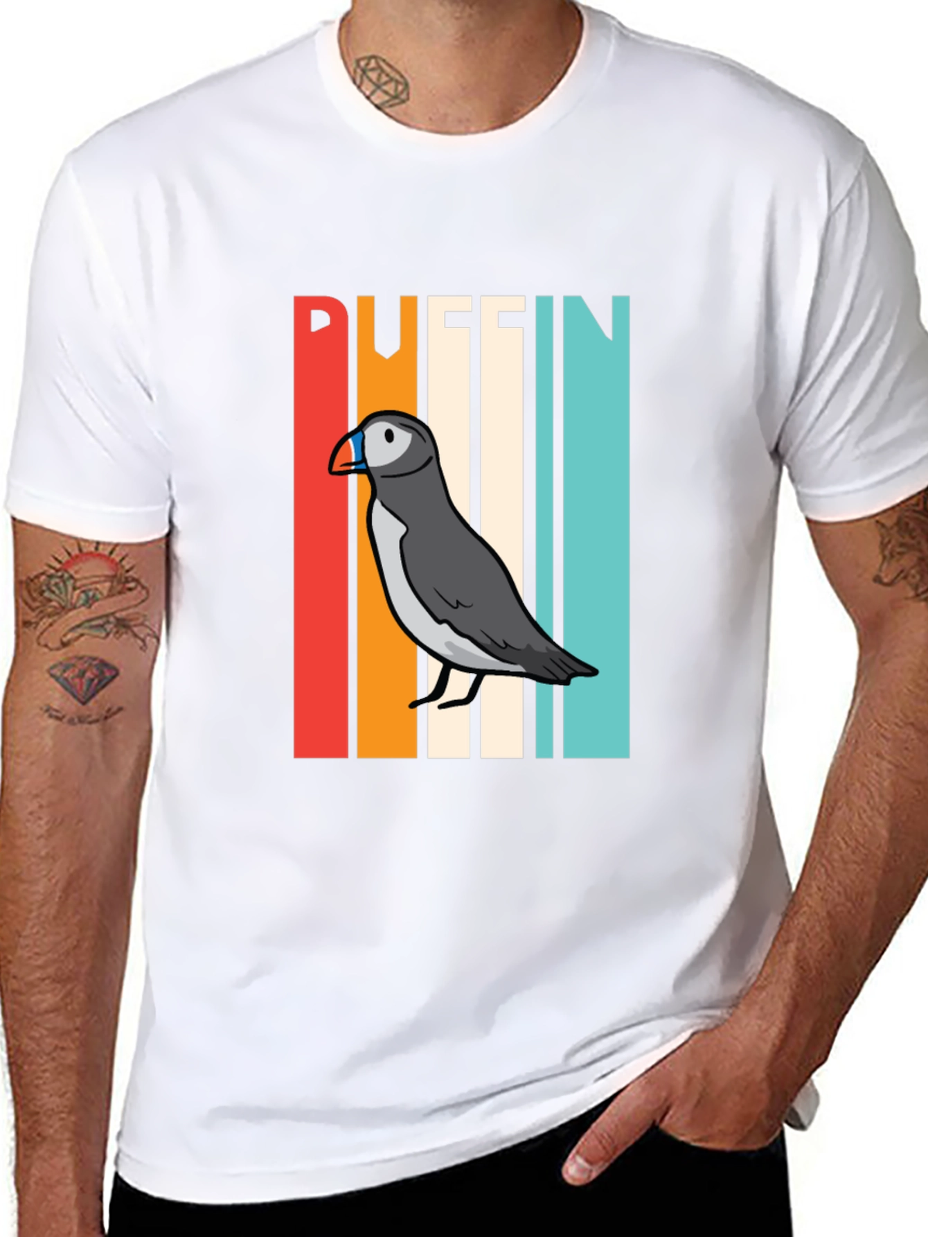 Retro Puffin Bird Graphic T-Shirt