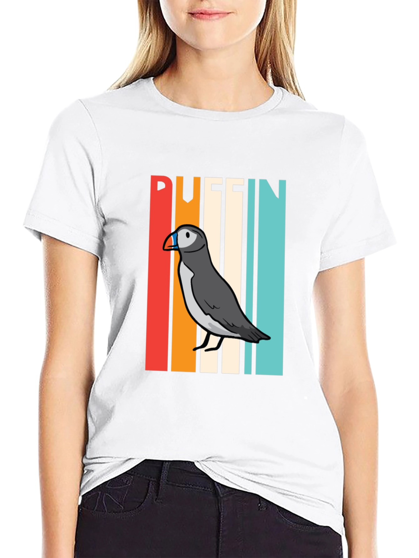 Retro Puffin Bird Graphic T-Shirt