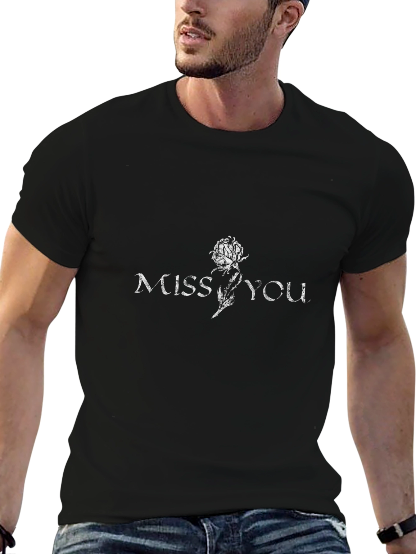 Miss You Black Graphic Tee