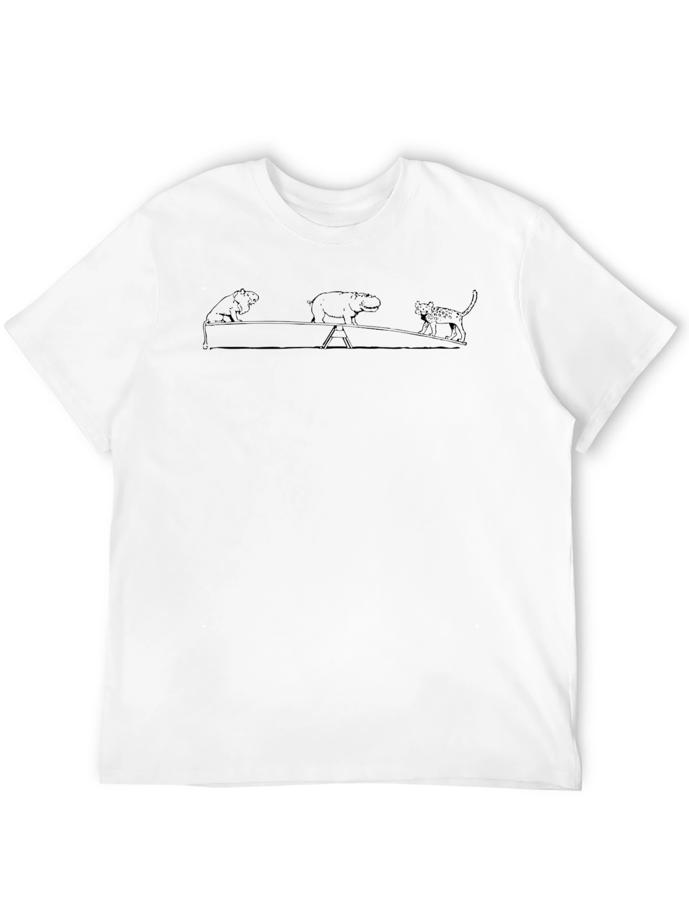 Funny See-Saw Mens Black T-Shirt