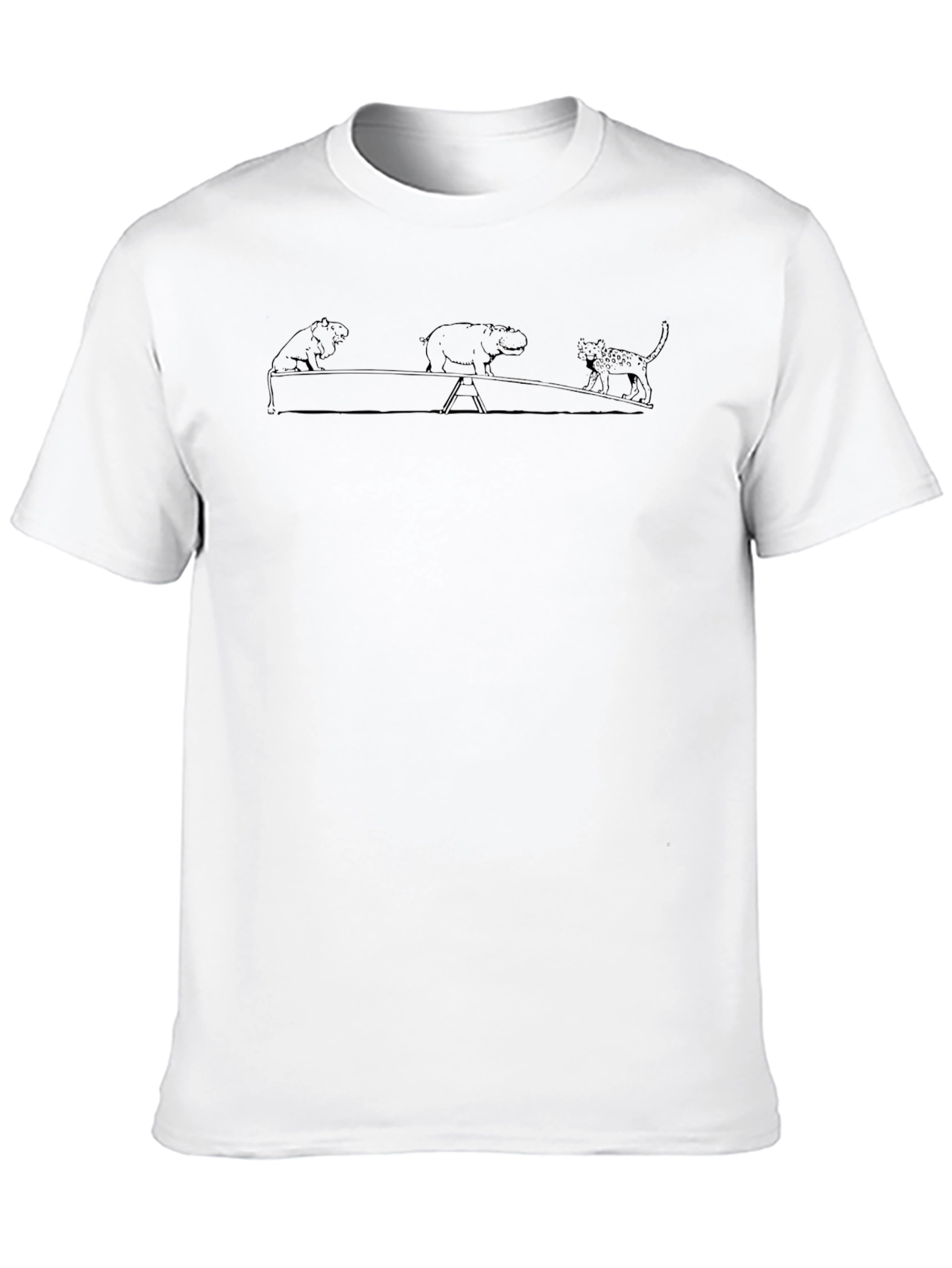 Funny See-Saw Mens Black T-Shirt