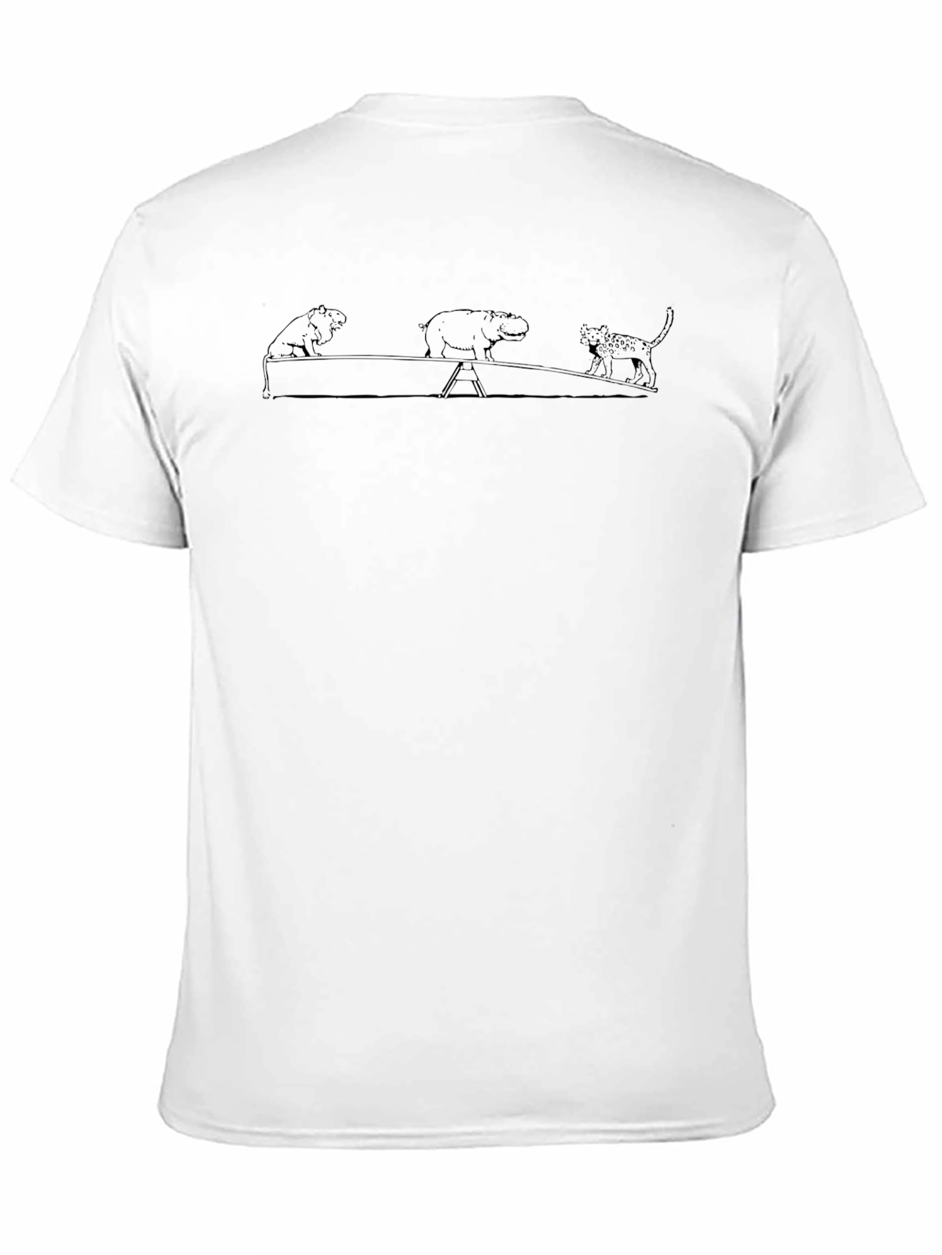 Funny See-Saw Mens Black T-Shirt