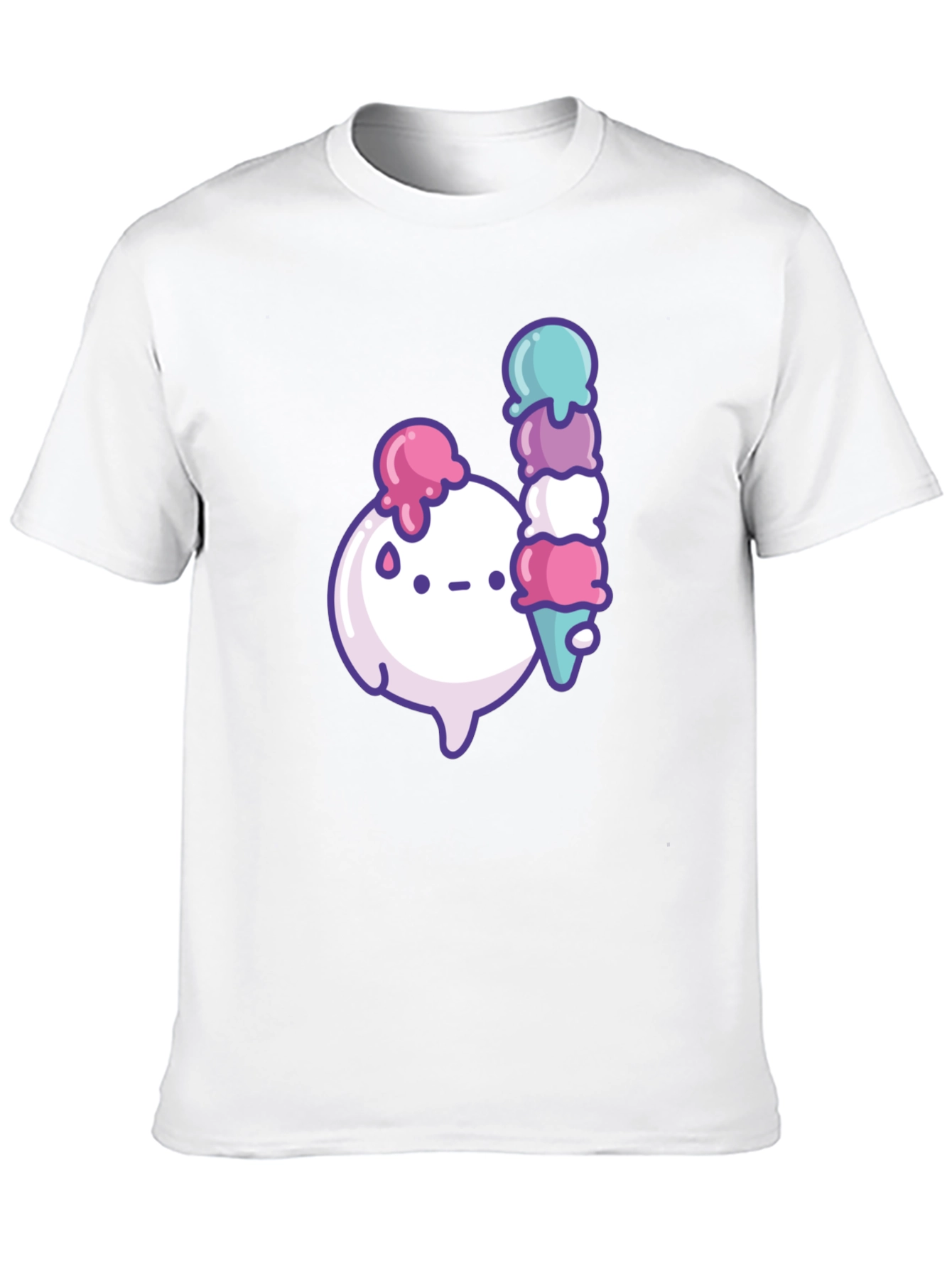 Kawaii Ice Cream Graphic Black T-Shirt