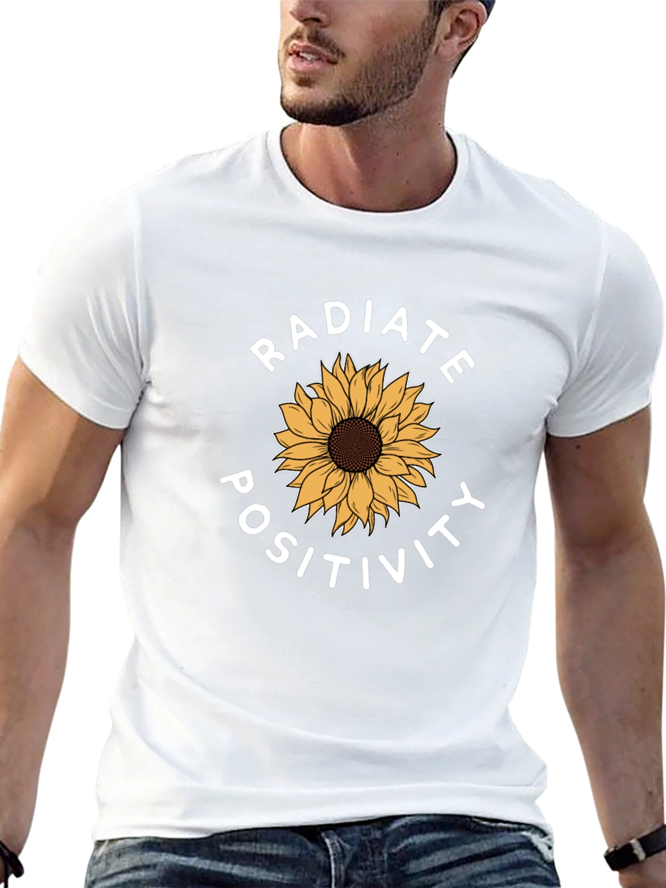 Radiate Positivity Sunflower Graphic Tee - Black