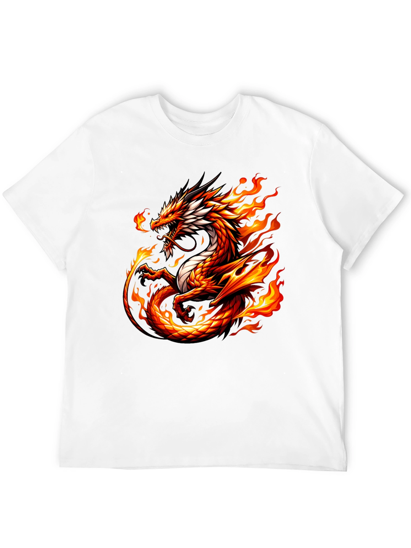 Fiery Dragon Graphic T-Shirt - Black