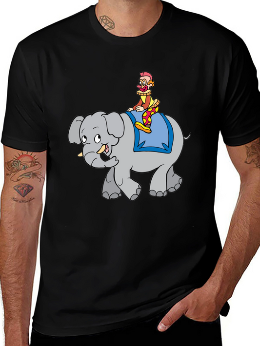 Clown Riding Elephant Graphic Tee