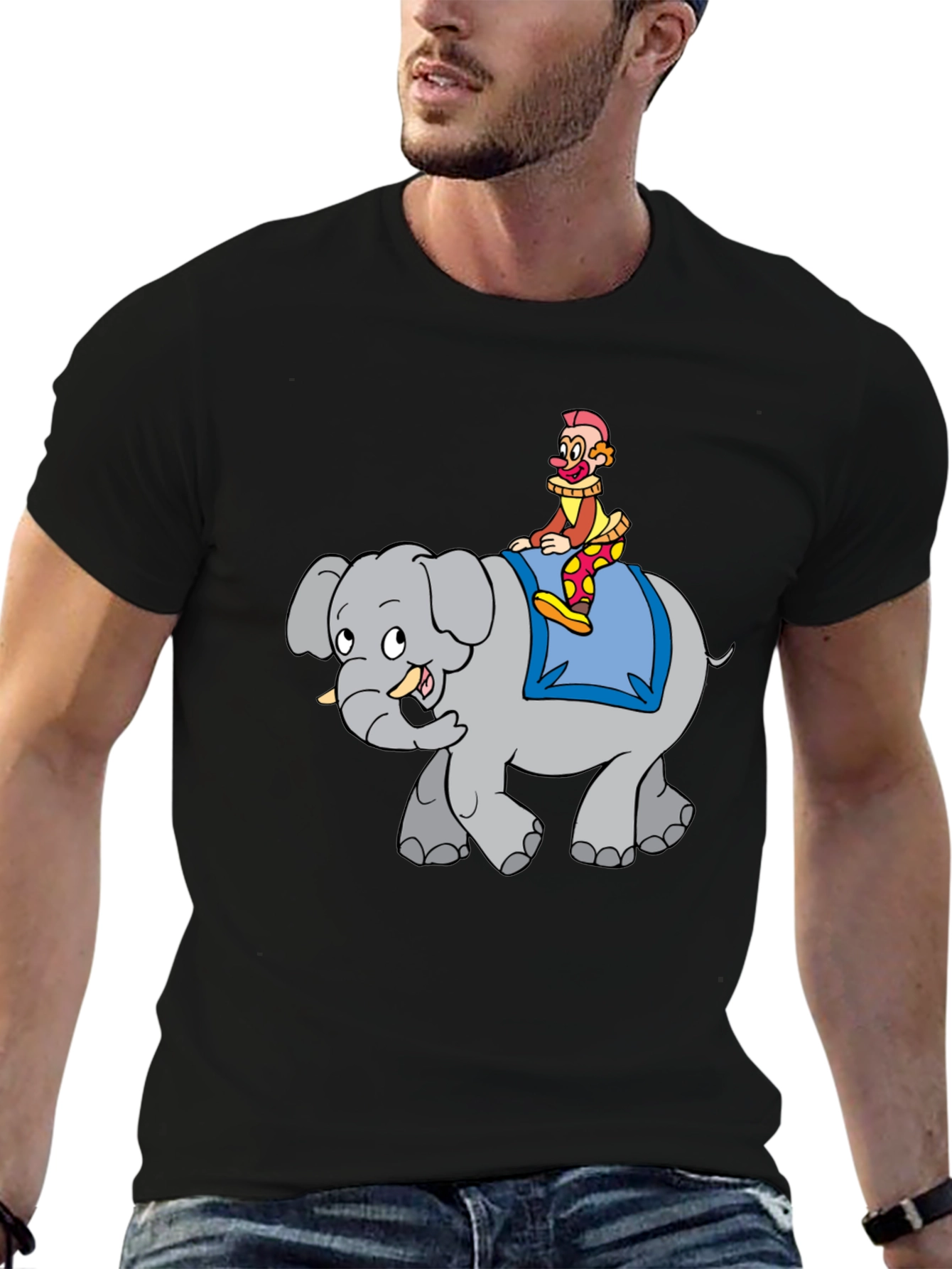 Clown Riding Elephant Graphic Tee
