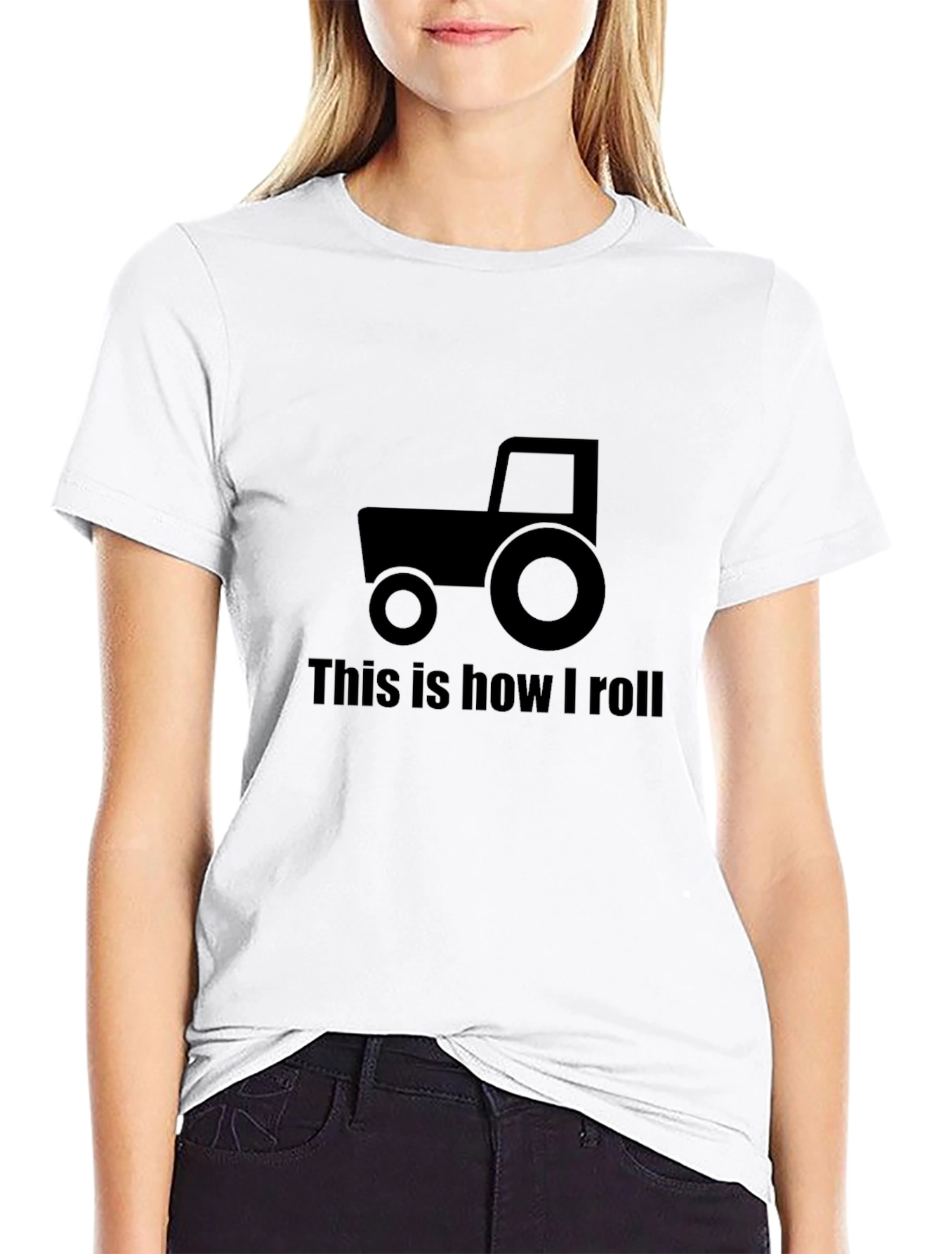 Tractor This is How I Roll Black T-Shirt