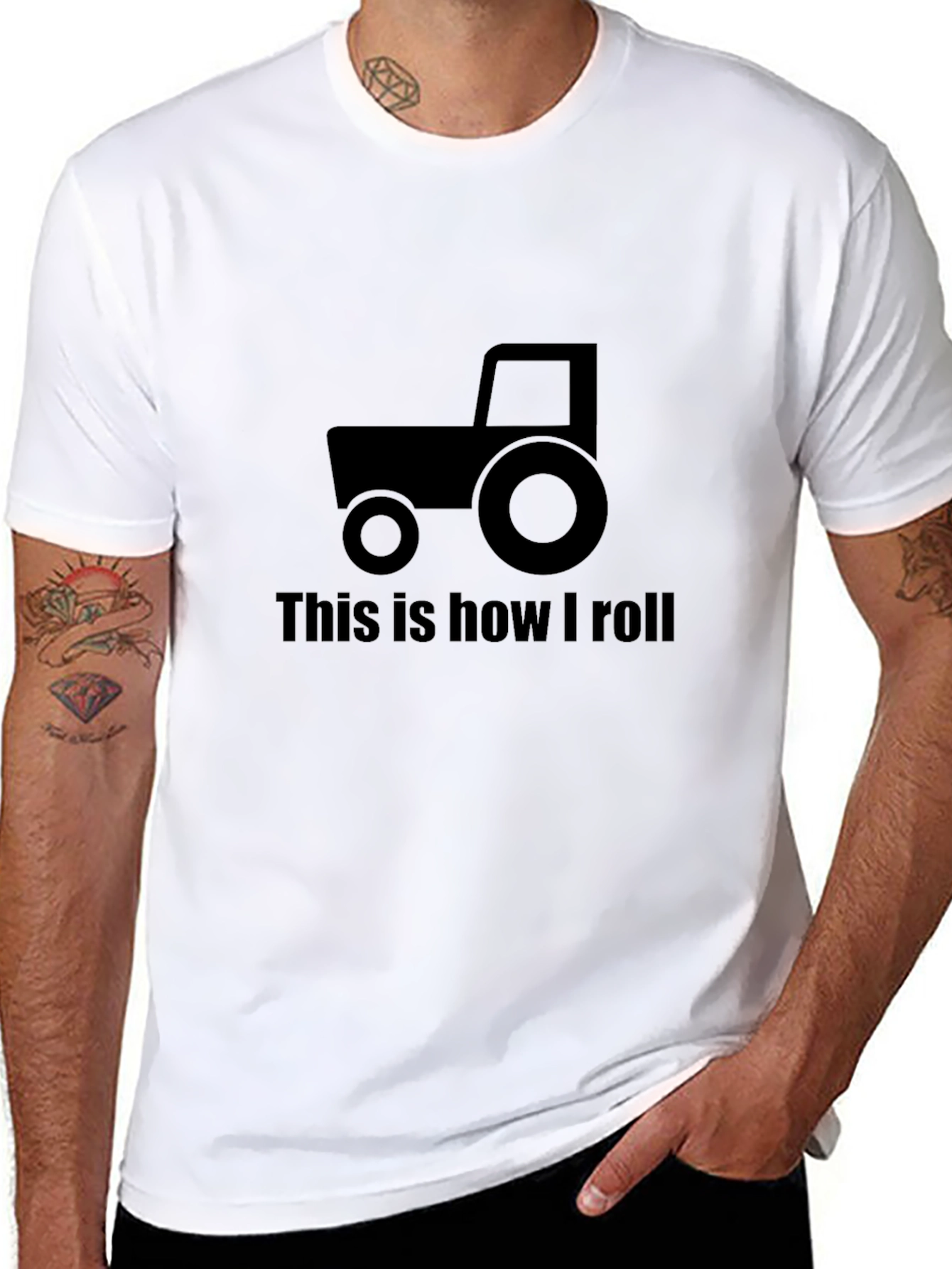 Tractor This is How I Roll Black T-Shirt