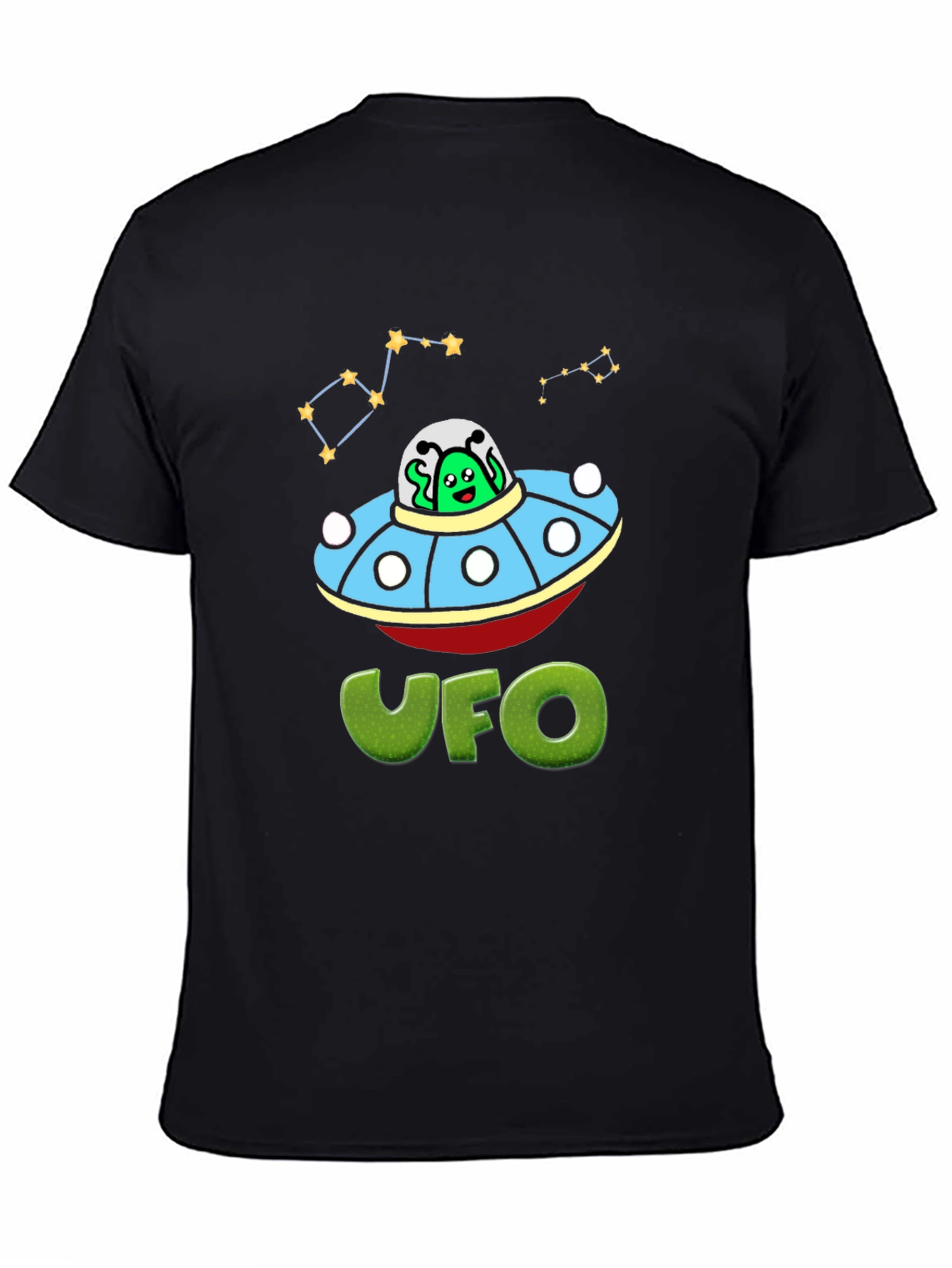UFO Alien Graphic T-Shirt - Mens Black Tee