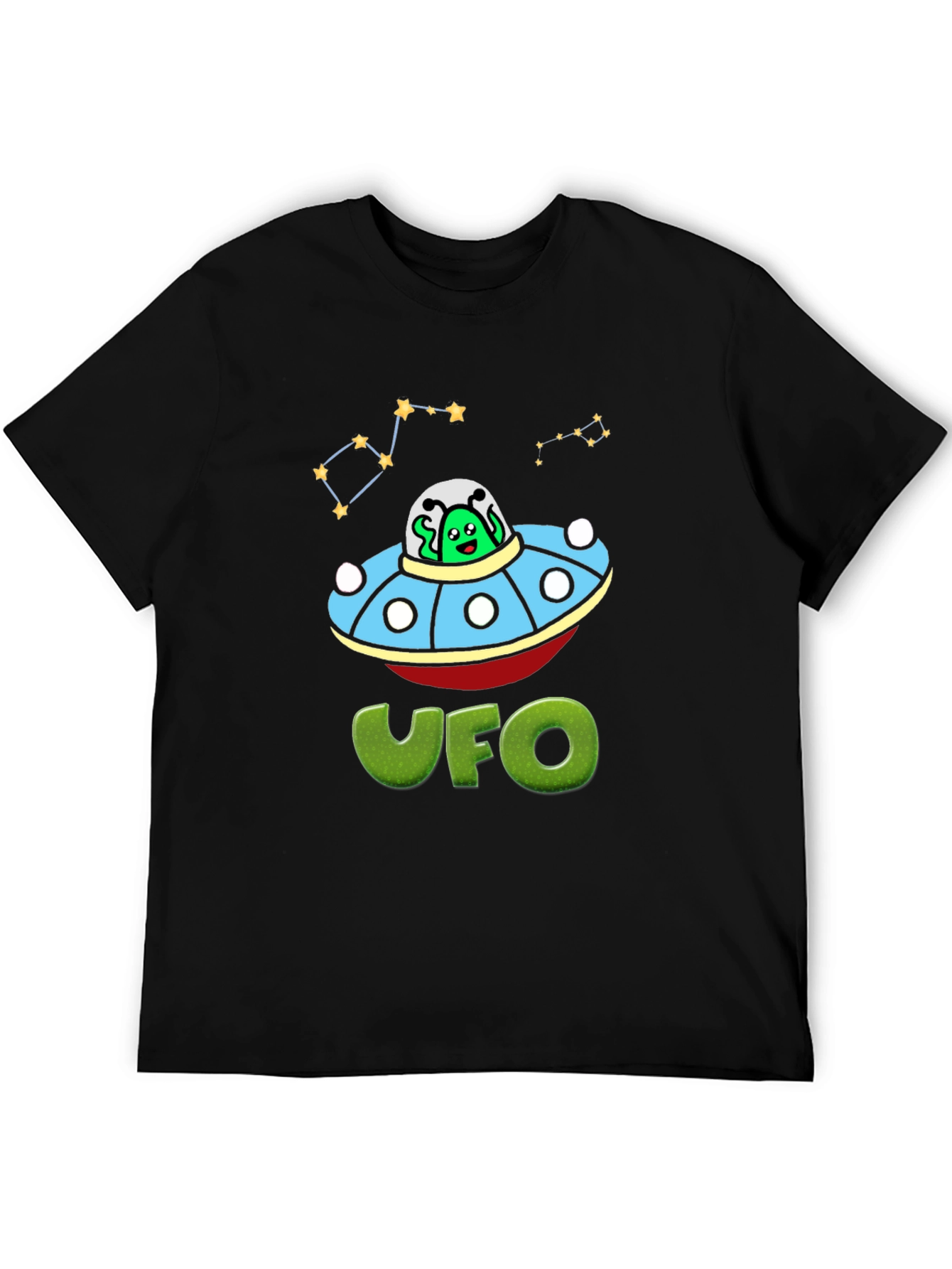 UFO Alien Graphic T-Shirt - Mens Black Tee
