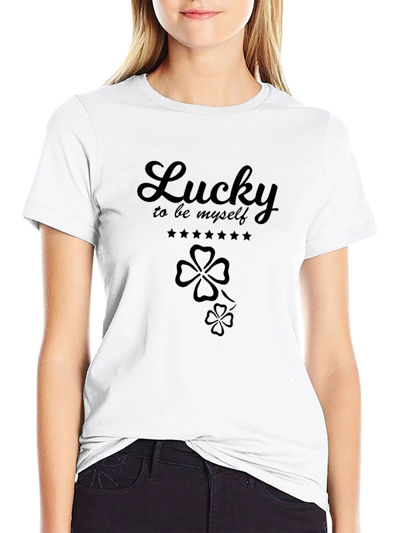 Lucky to be Myself Graphic Tee - Black