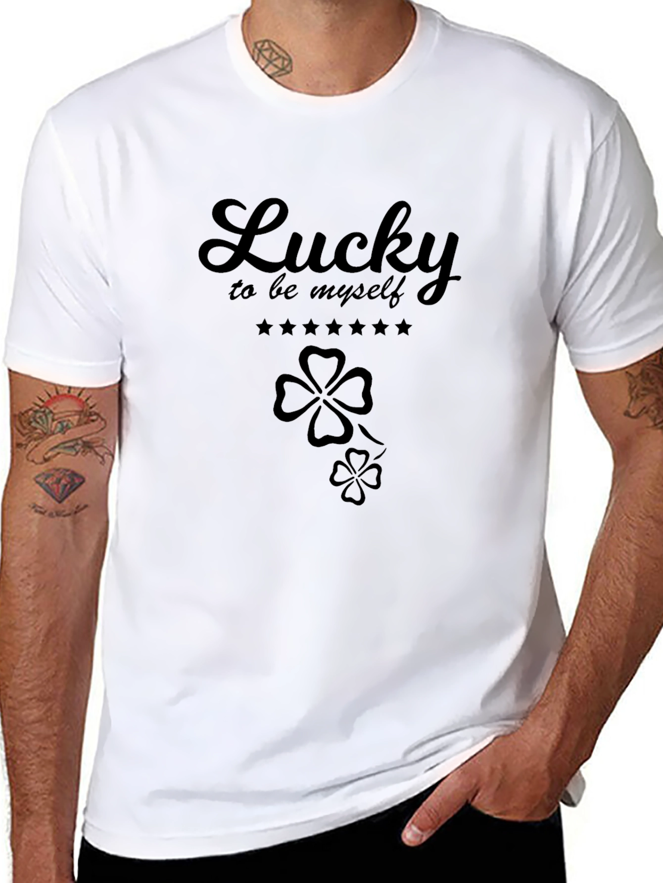 Lucky to be Myself Graphic Tee - Black