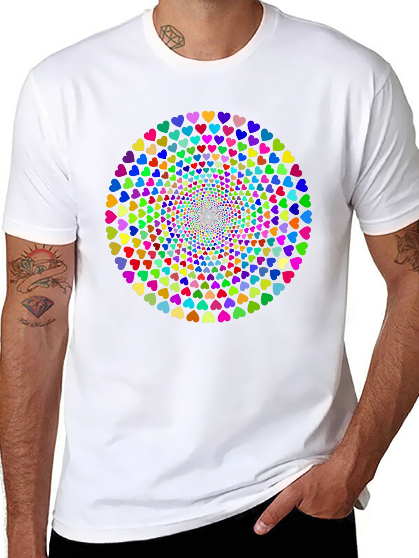 Heart Swirl Black T-Shirt