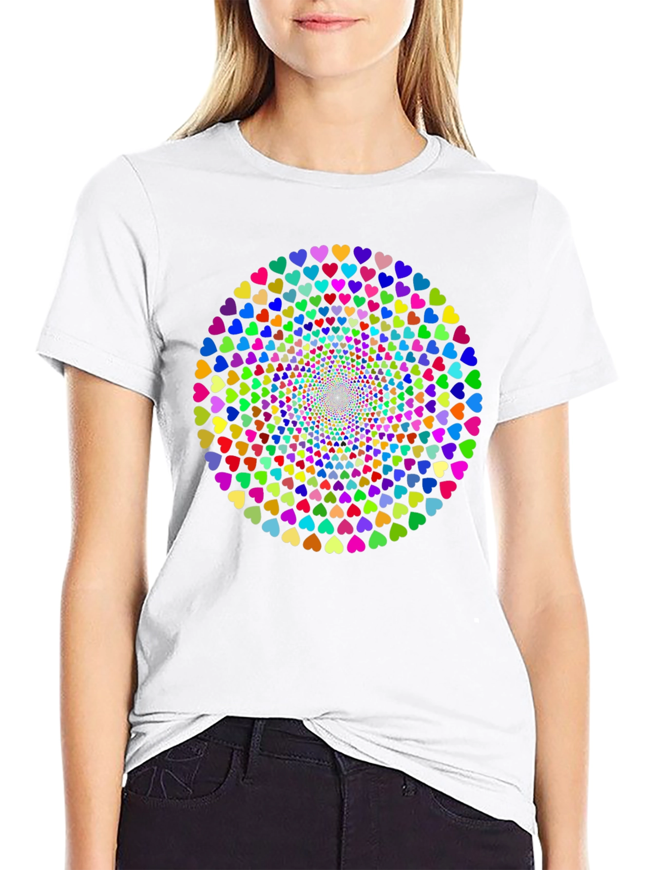 Heart Swirl Black T-Shirt