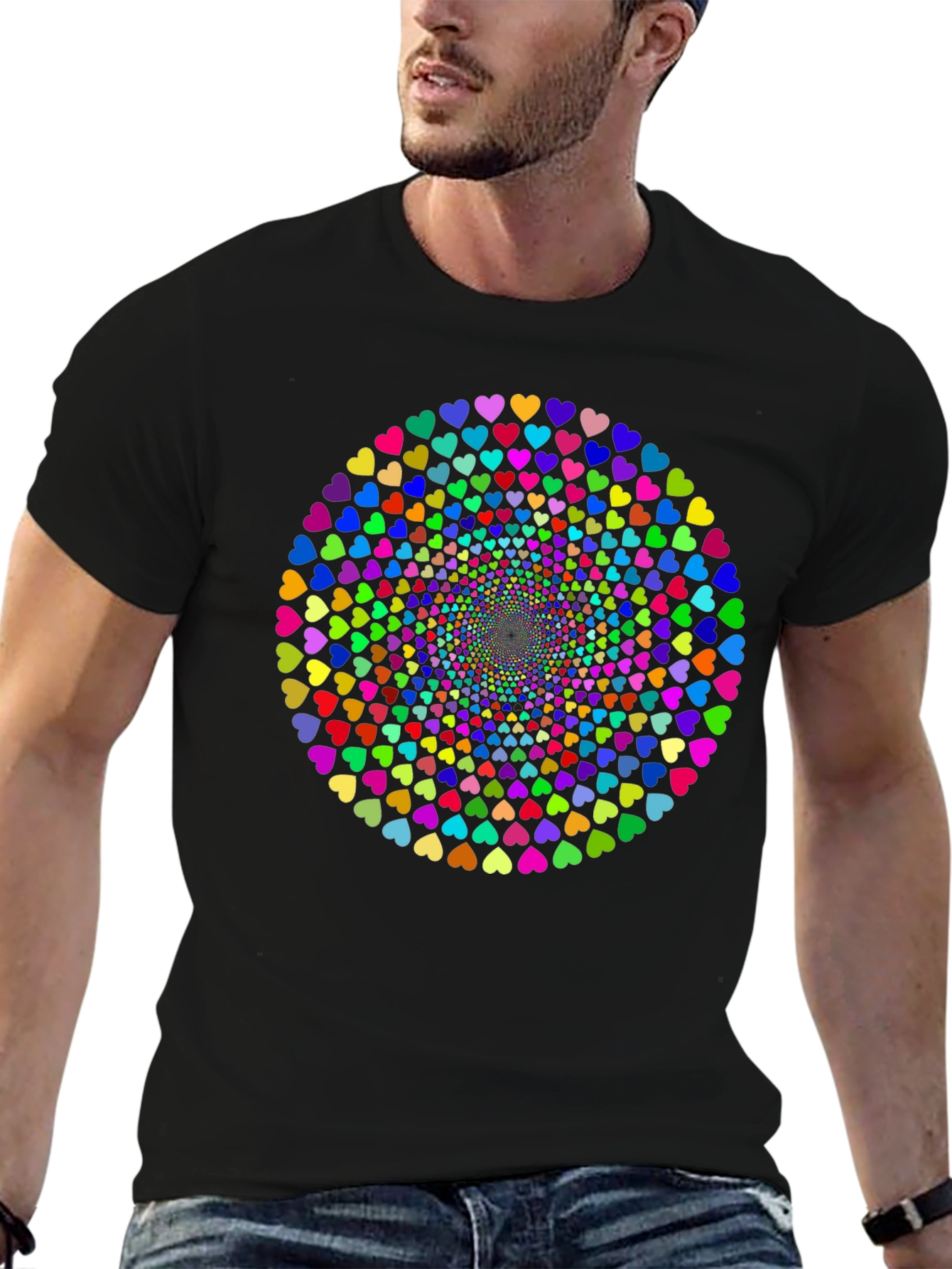 Heart Swirl Black T-Shirt