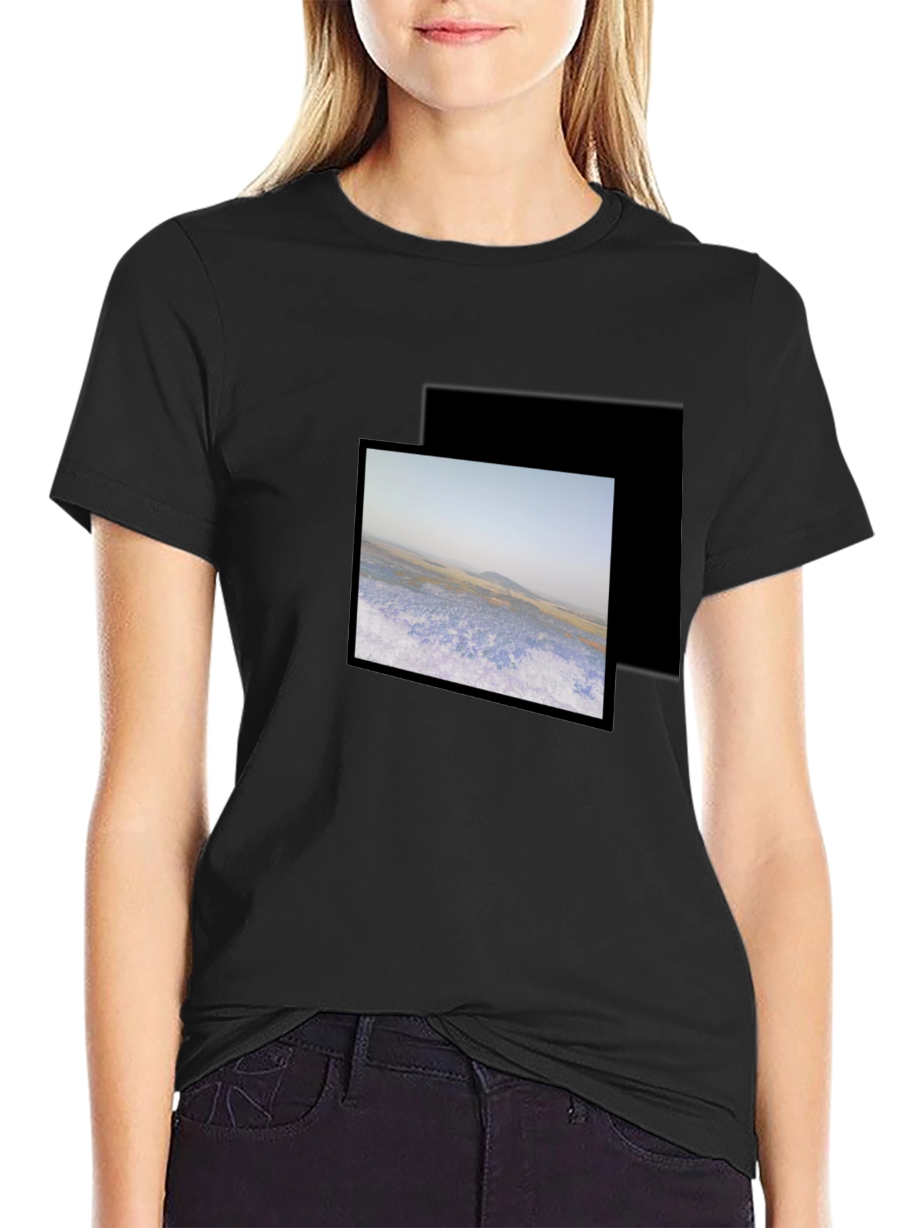 Black Graphic Tee - Nature Scene