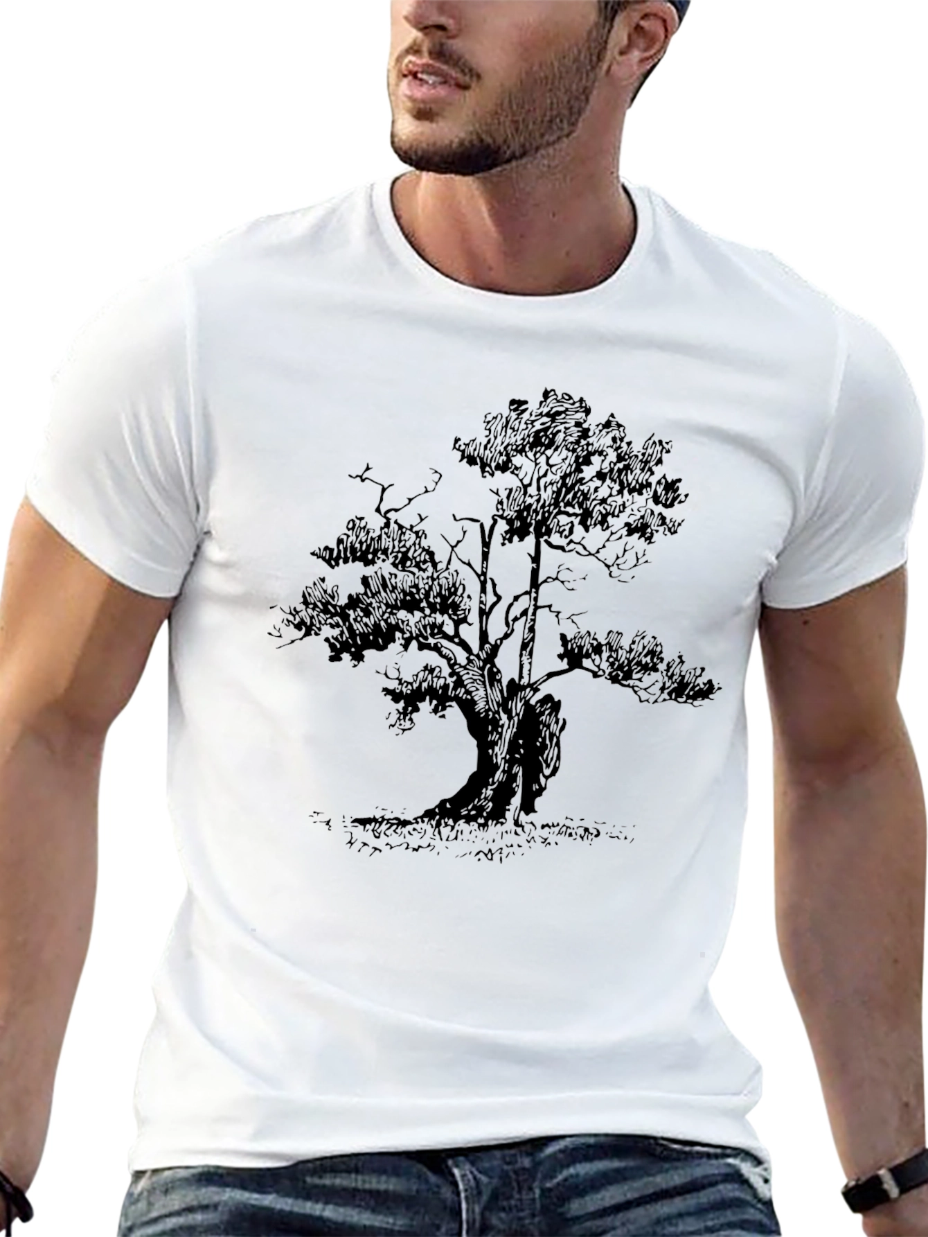 Black Tree Graphic Tee - Nature Inspired Style