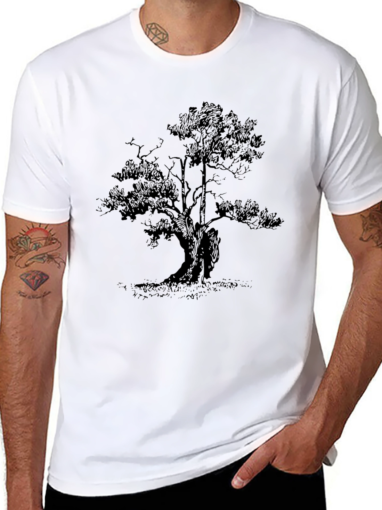Black Tree Graphic Tee - Nature Inspired Style