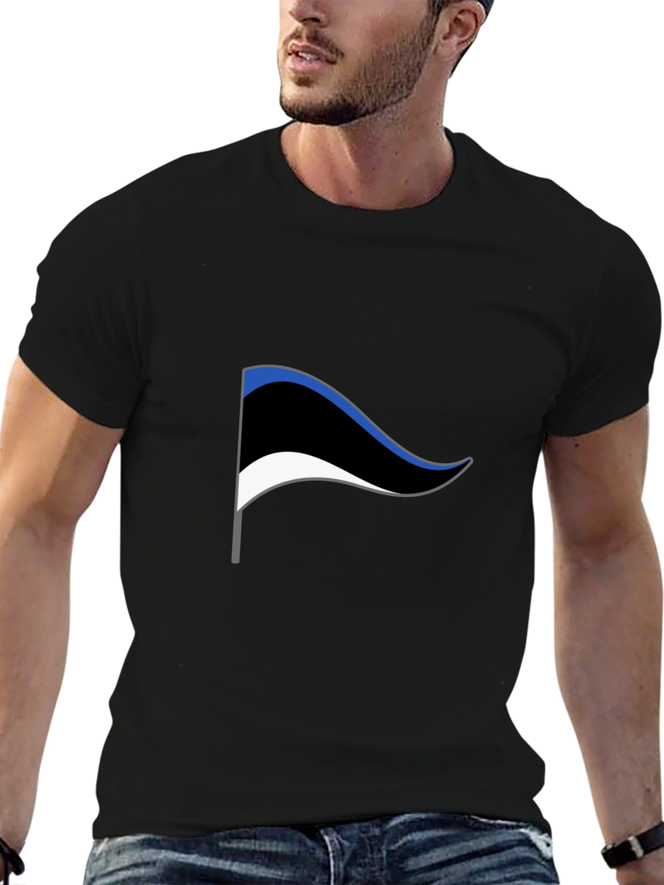 Estonia Flag Tee - Black Graphic T-Shirt