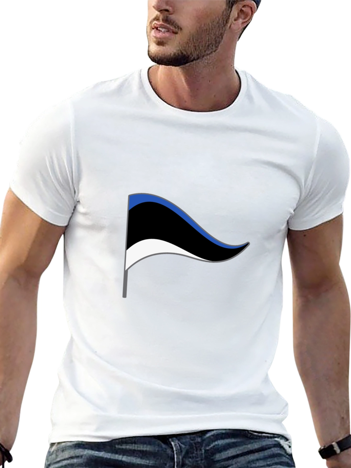Estonia Flag Tee - Black Graphic T-Shirt