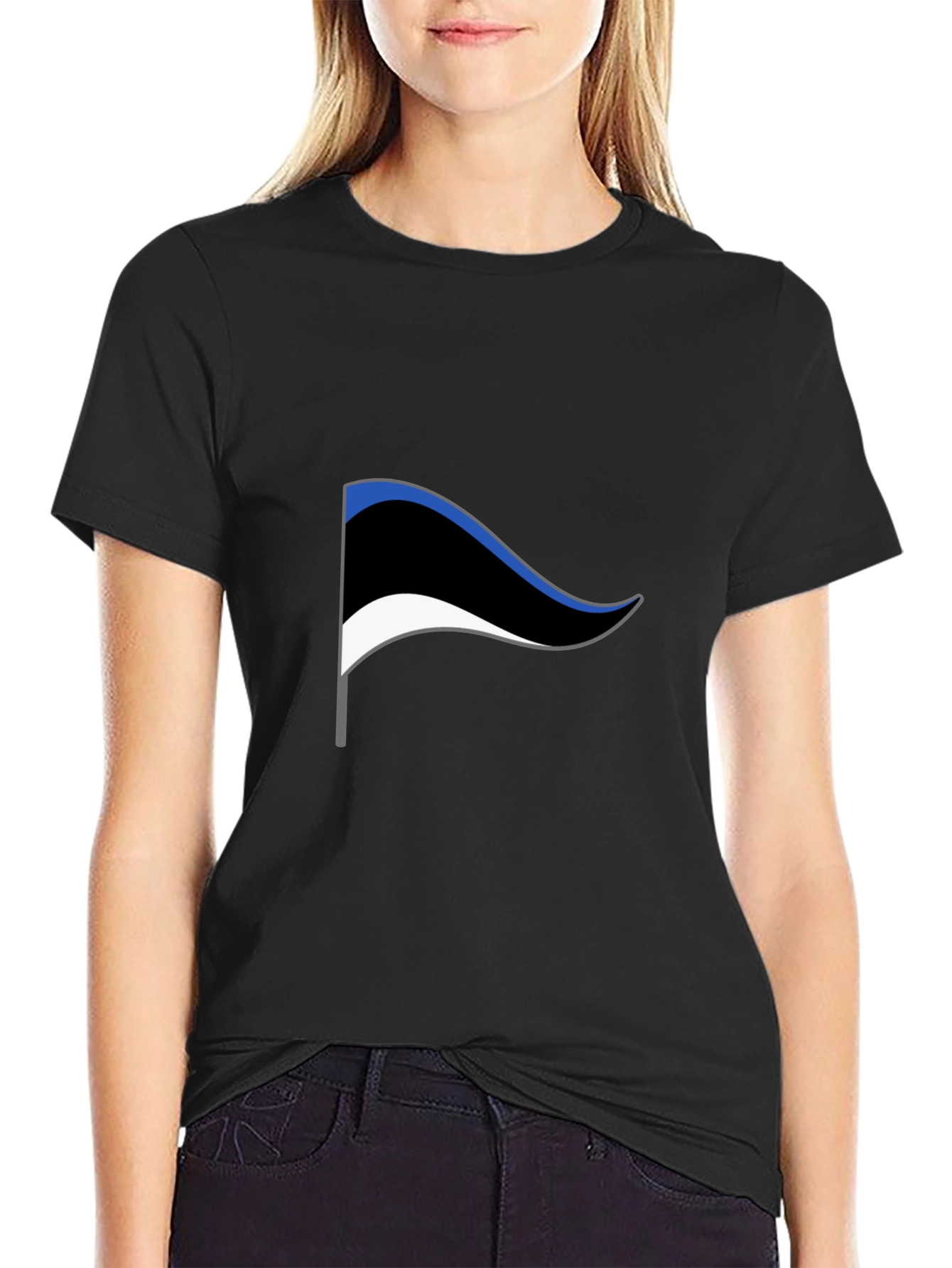 Estonia Flag Tee - Black Graphic T-Shirt