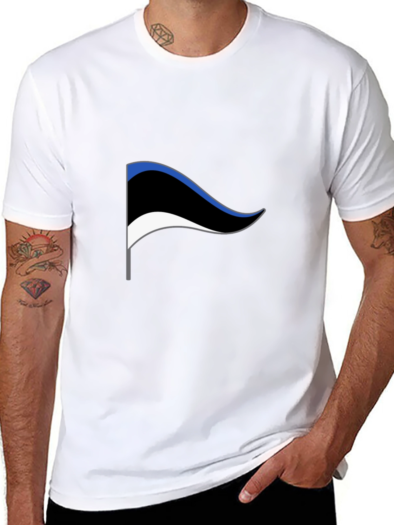 Estonia Flag Tee - Black Graphic T-Shirt