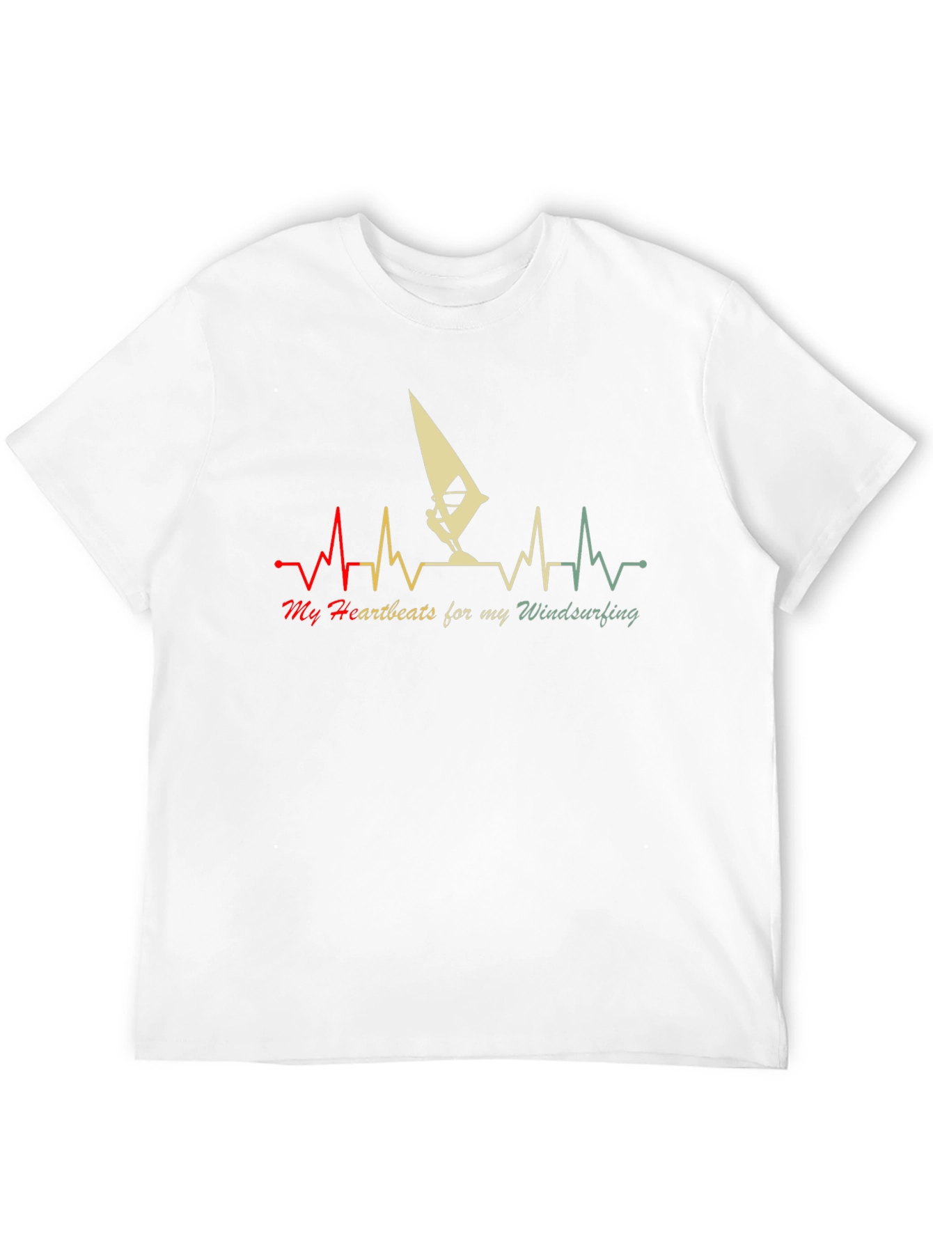 Windsurfing Heartbeat T-Shirt - Passionate Graphic Tee