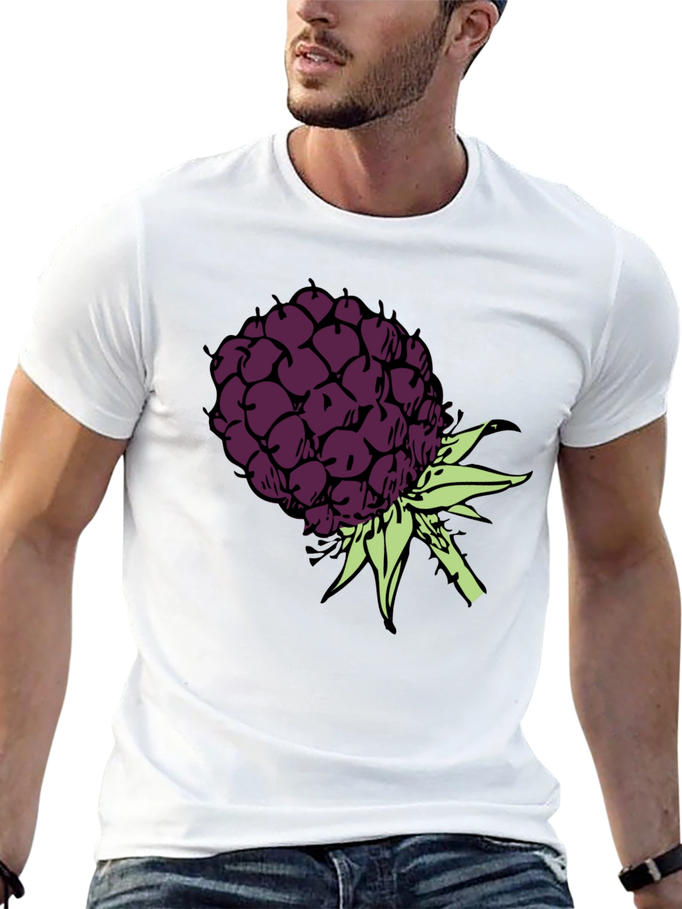 Black T-Shirt with Blackberry Graphic