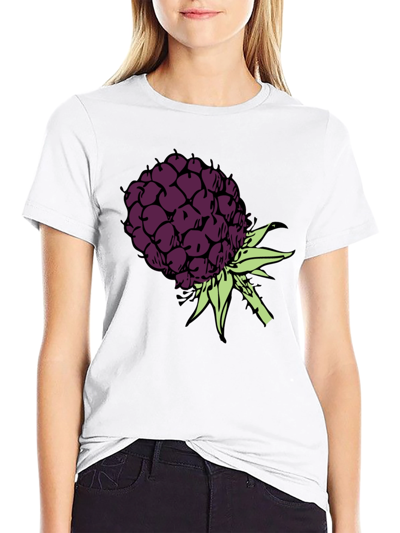 Black T-Shirt with Blackberry Graphic