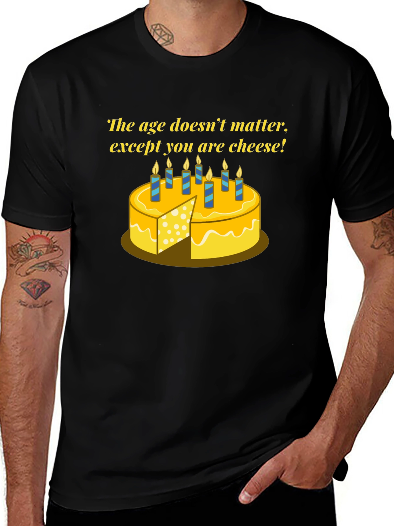 Funny Cheese Birthday T-Shirt - Age Doesnt Matter!