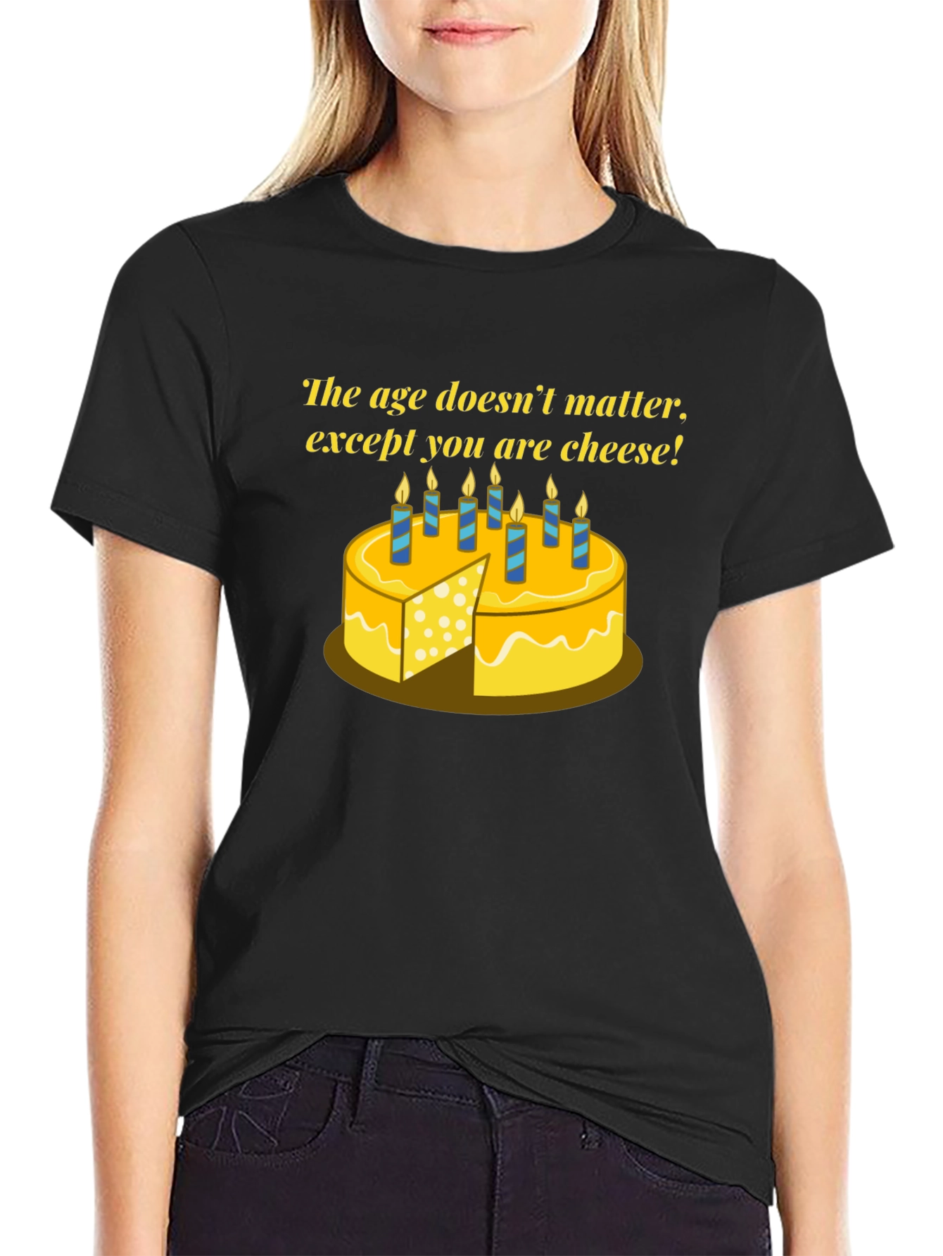 Funny Cheese Birthday T-Shirt - Age Doesnt Matter!