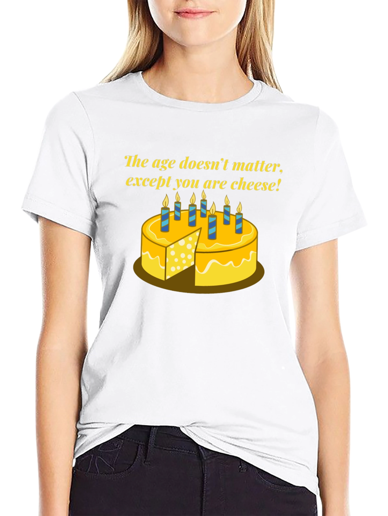 Funny Cheese Birthday T-Shirt - Age Doesnt Matter!