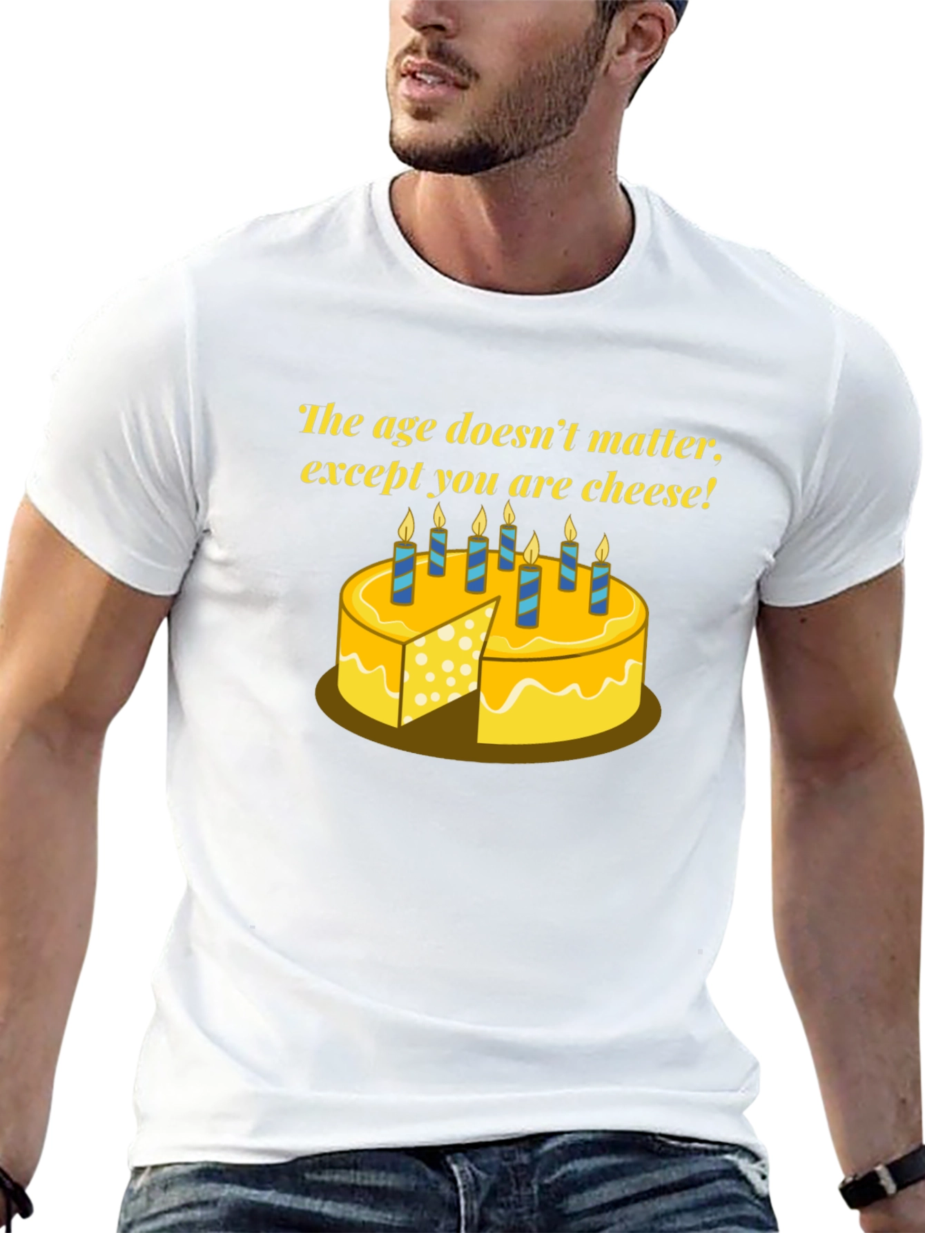 Funny Cheese Birthday T-Shirt - Age Doesnt Matter!