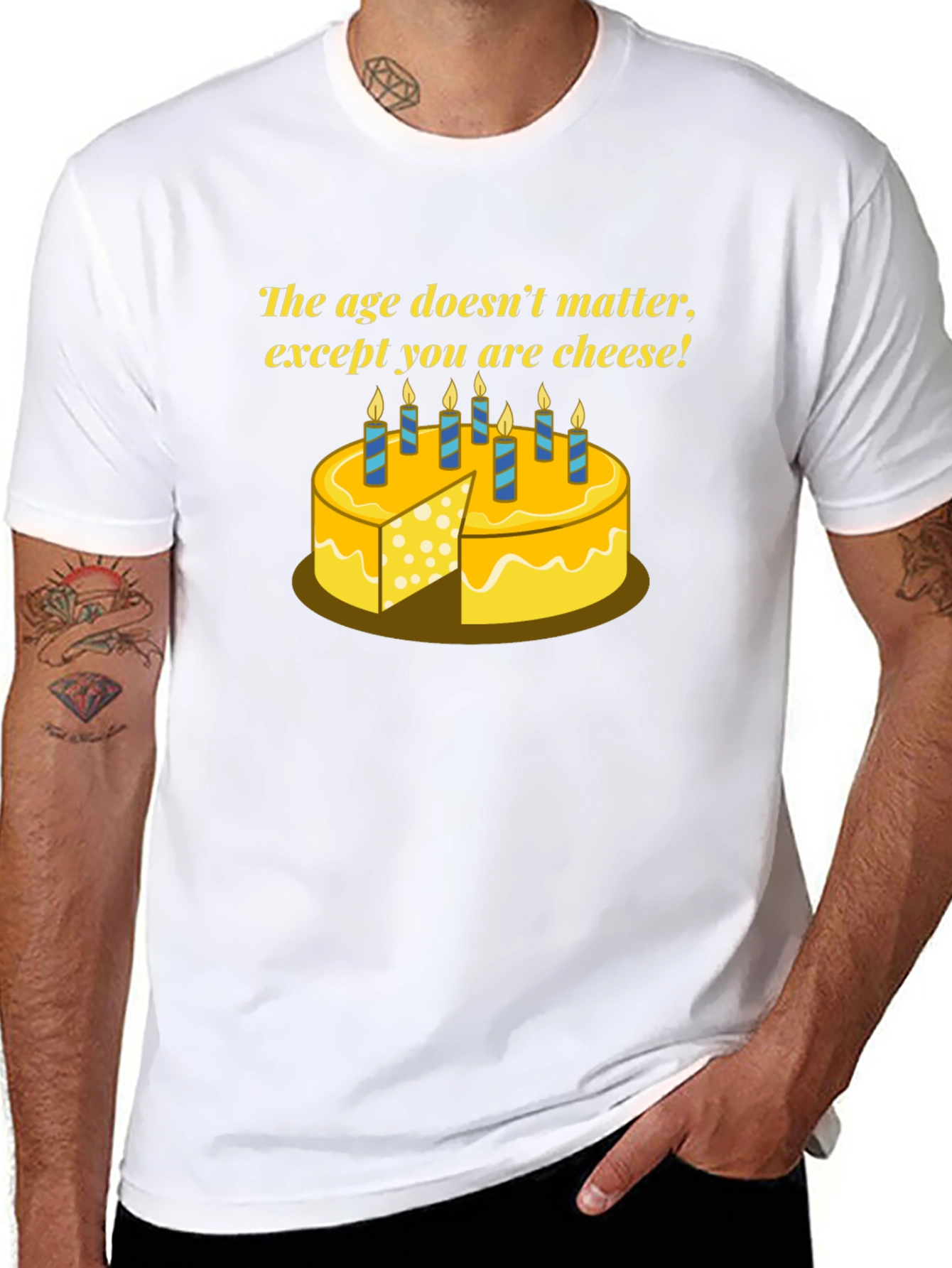 Funny Cheese Birthday T-Shirt - Age Doesnt Matter!