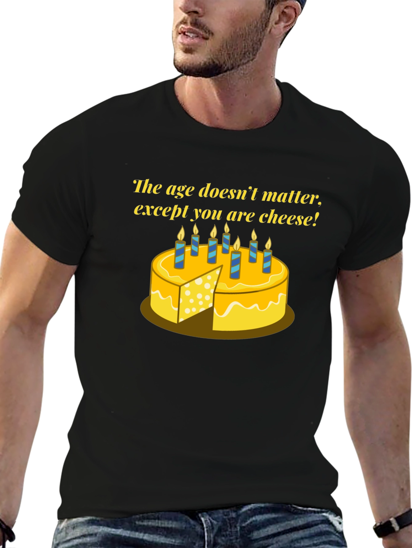 Funny Cheese Birthday T-Shirt - Age Doesnt Matter!