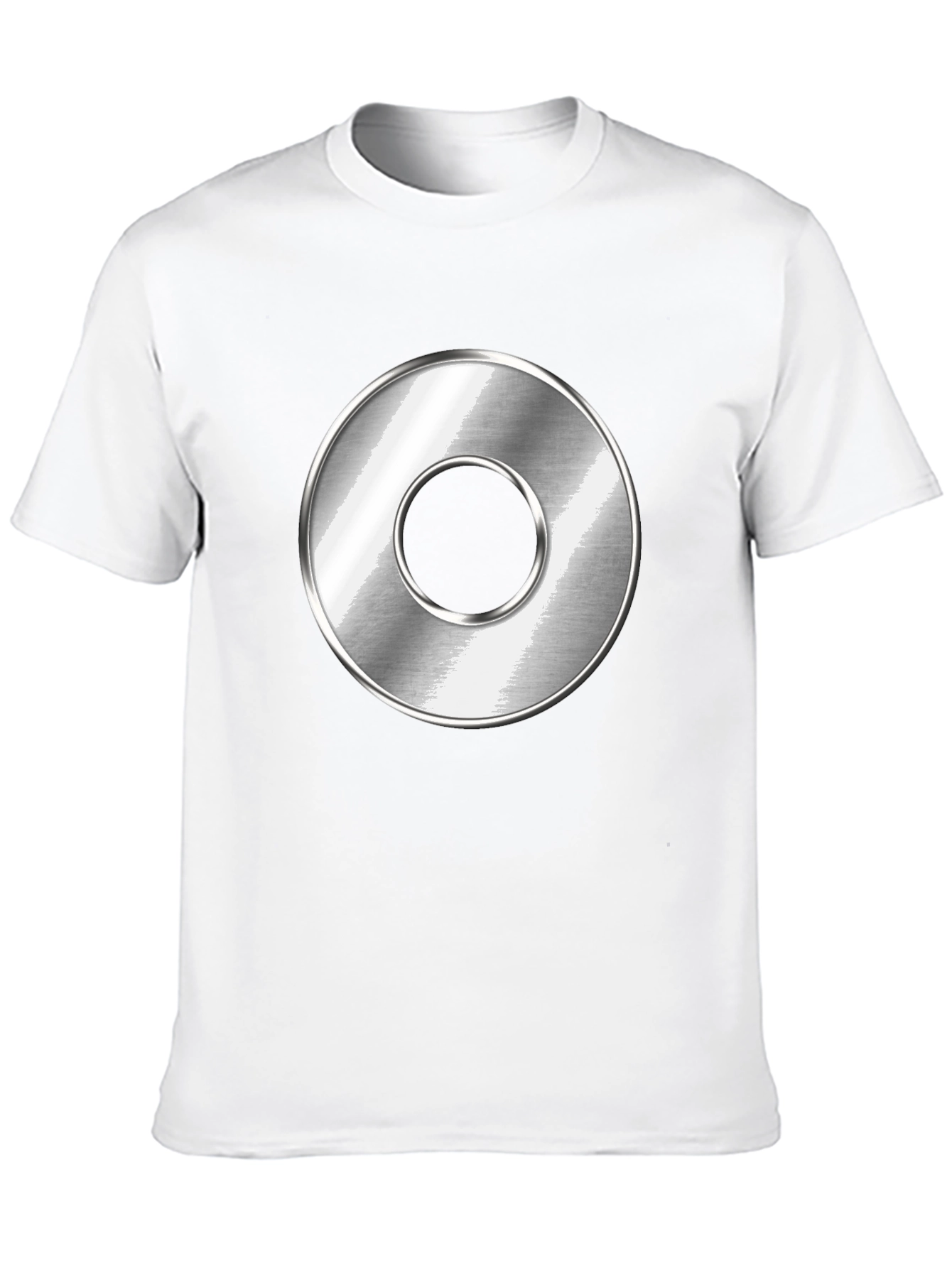 Mens Black T-Shirt with Metallic Circle Design