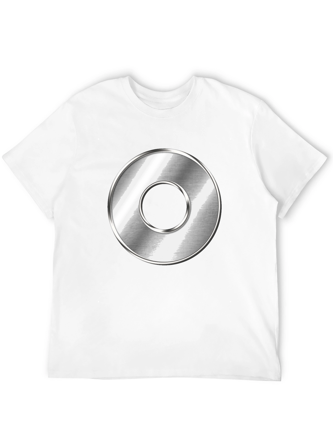 Mens Black T-Shirt with Metallic Circle Design