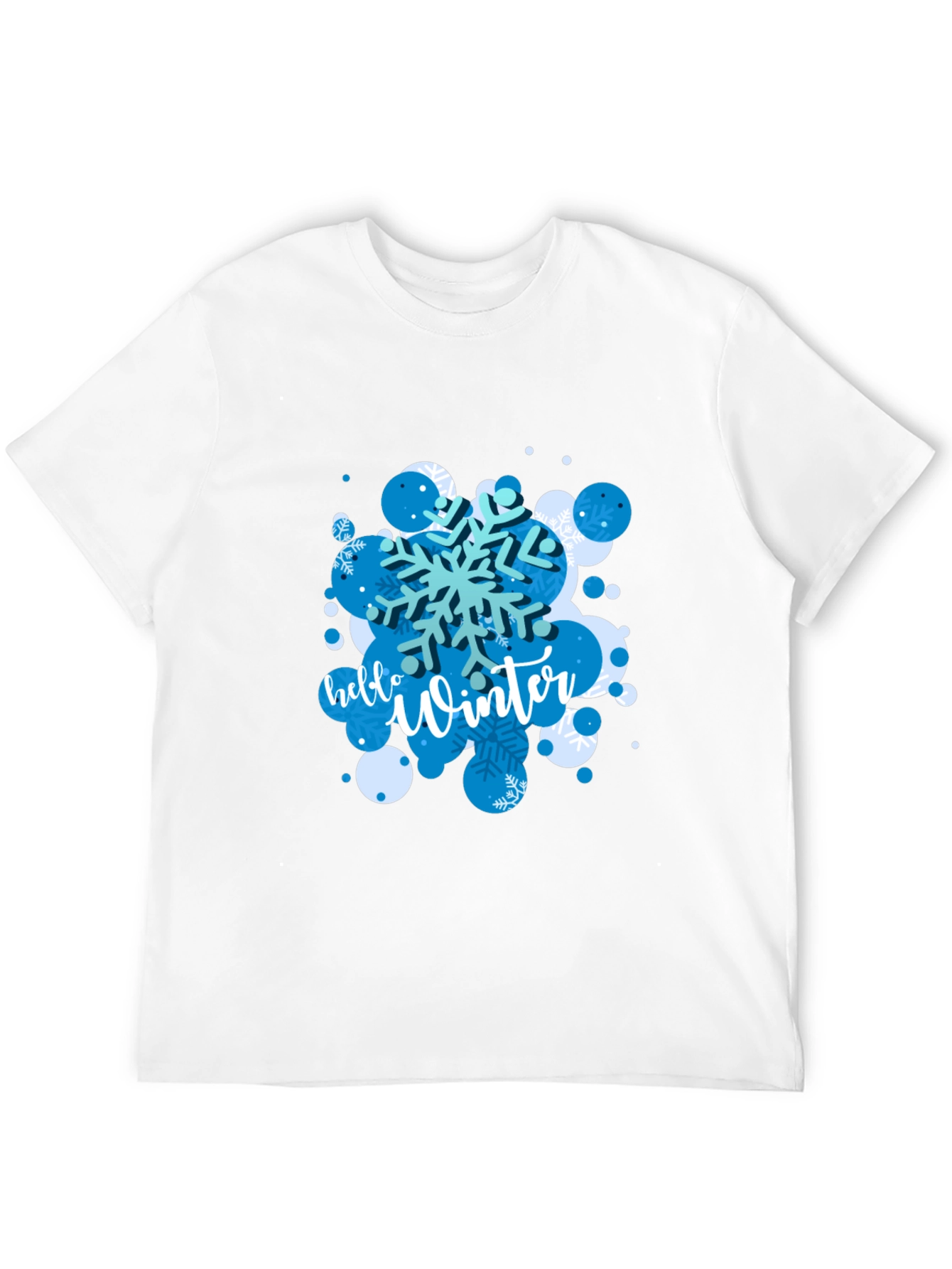 Hello Winter Snowflake Graphic Tee - Black