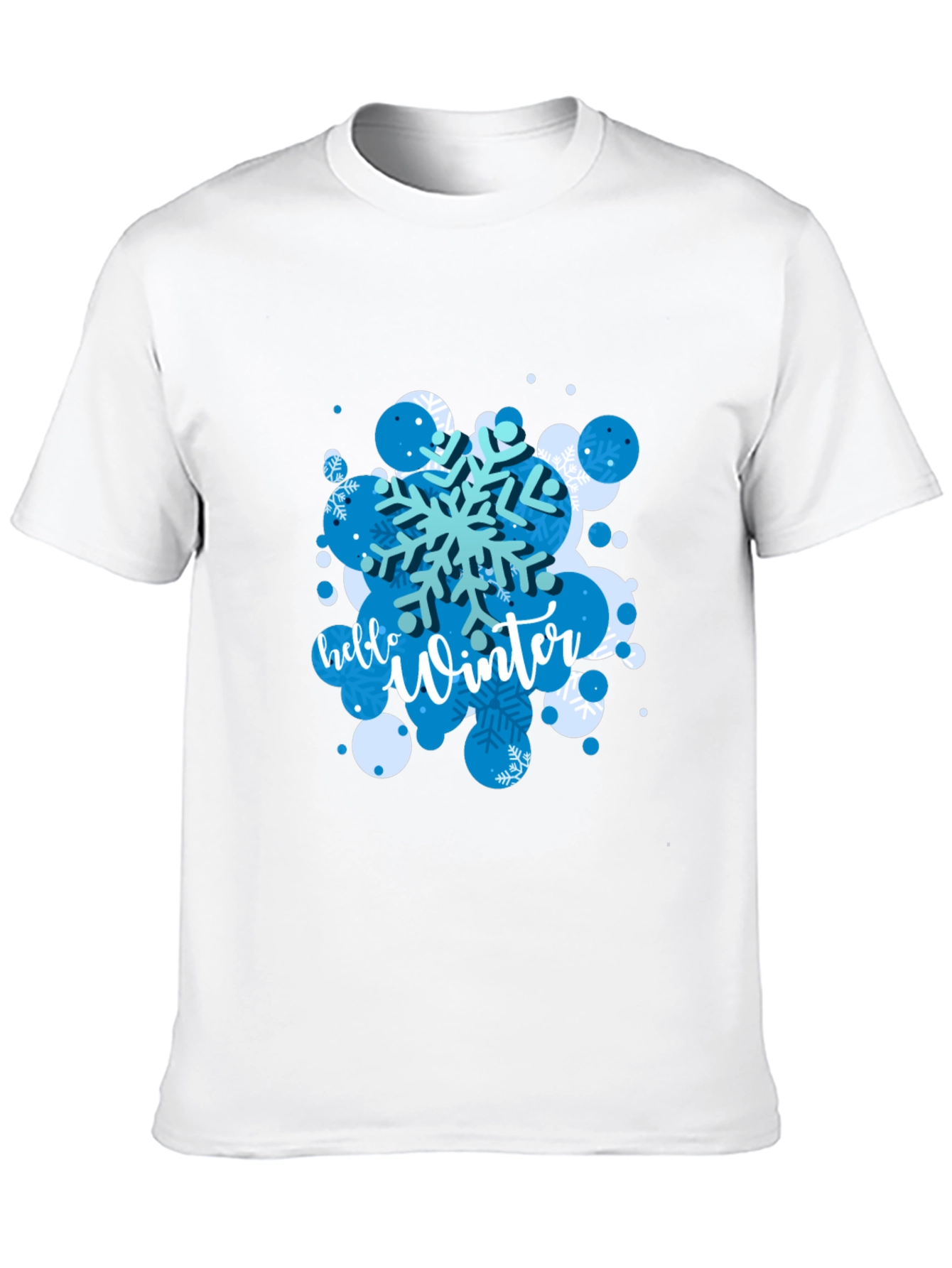 Hello Winter Snowflake Graphic Tee - Black